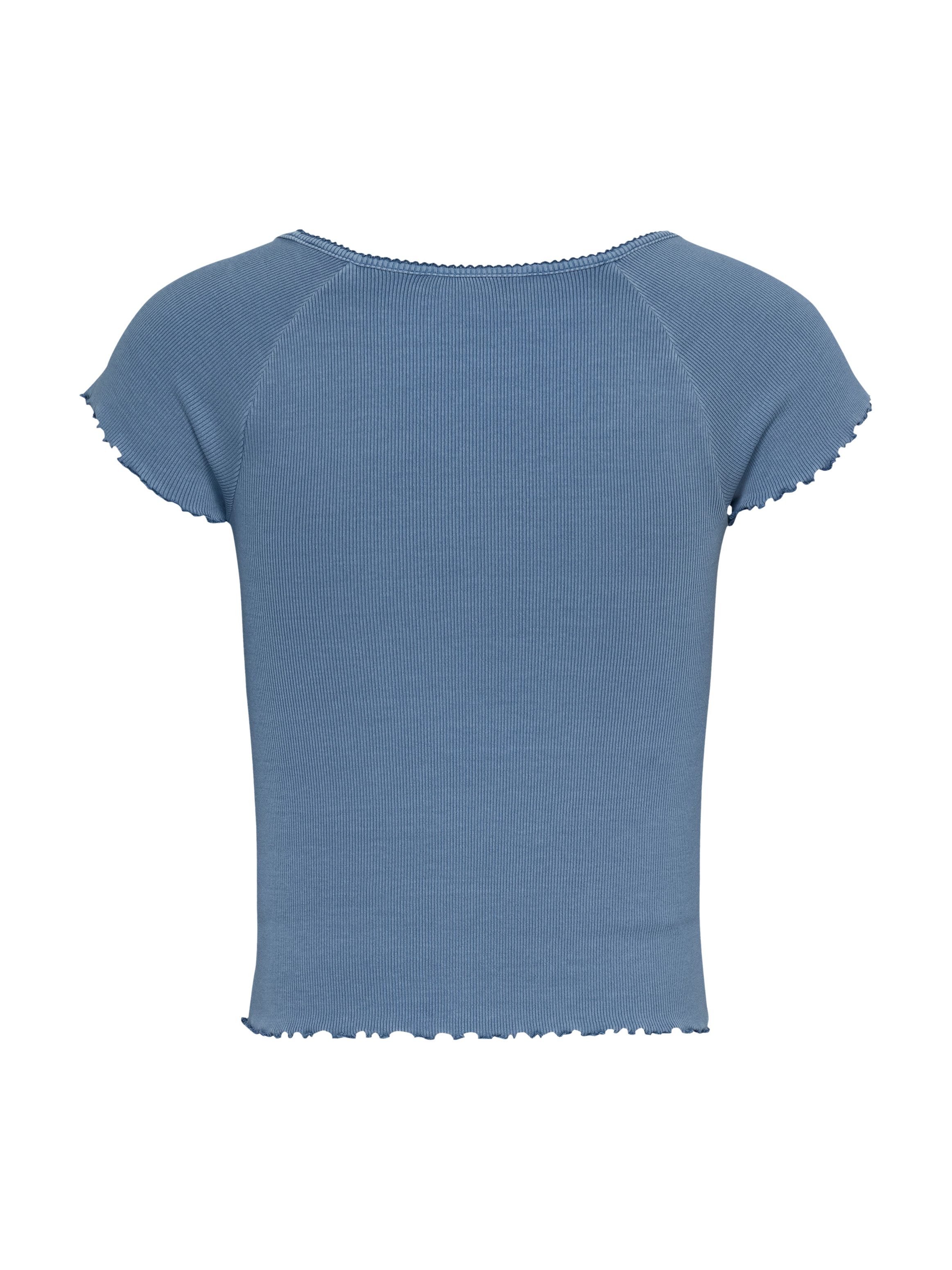 TOMMY JEANS Shirt met korte mouwen TJW SLIM VNECK GMD RIB SS met rolranden, in vrouwelijke stijl