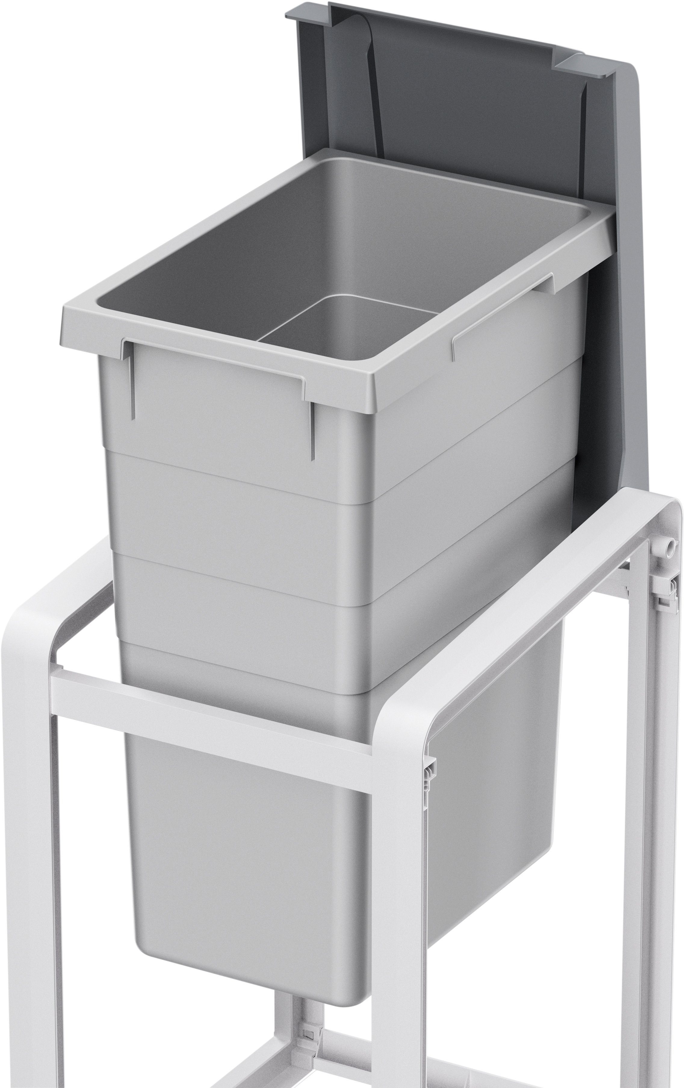 Hailo Afvalscheidsysteem ProfiLine Öko XL 38 liter, grijs, kunststof binnenemmer(1 stuk)