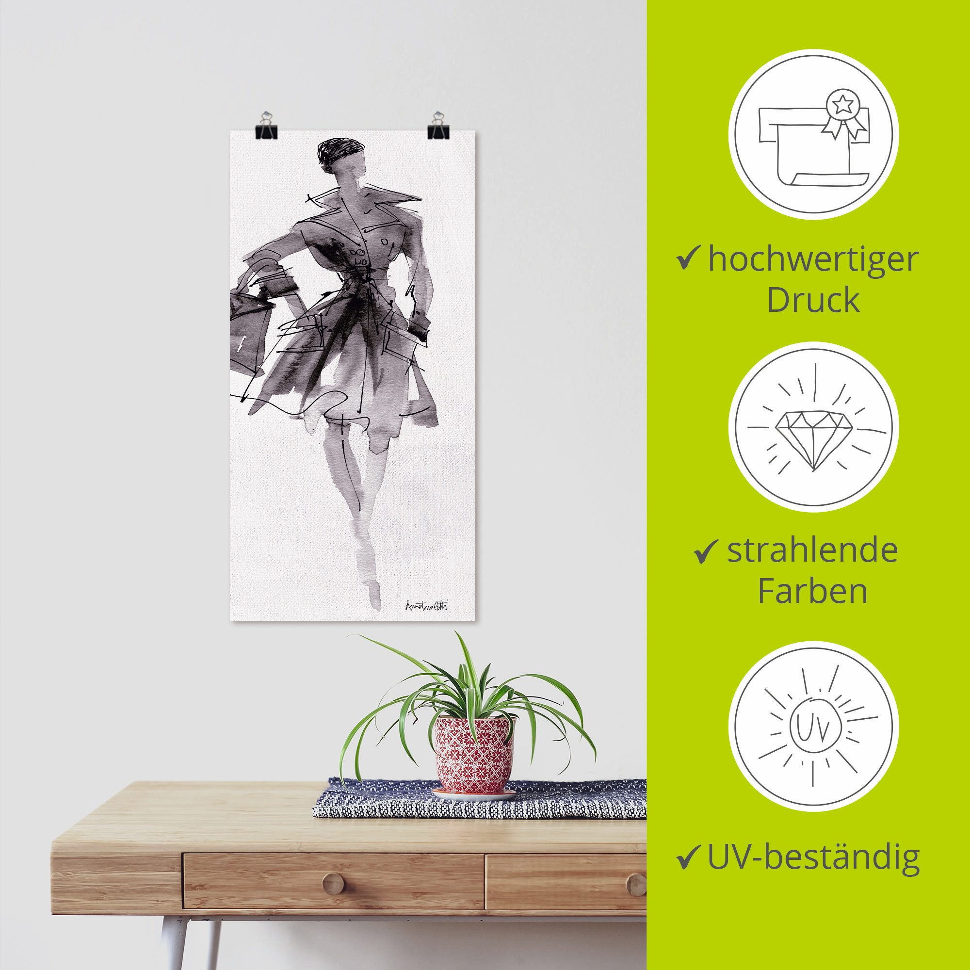Artland Artprint Mode schetsboek VII als artprint op linnen, poster, muursticker in verschillende maten