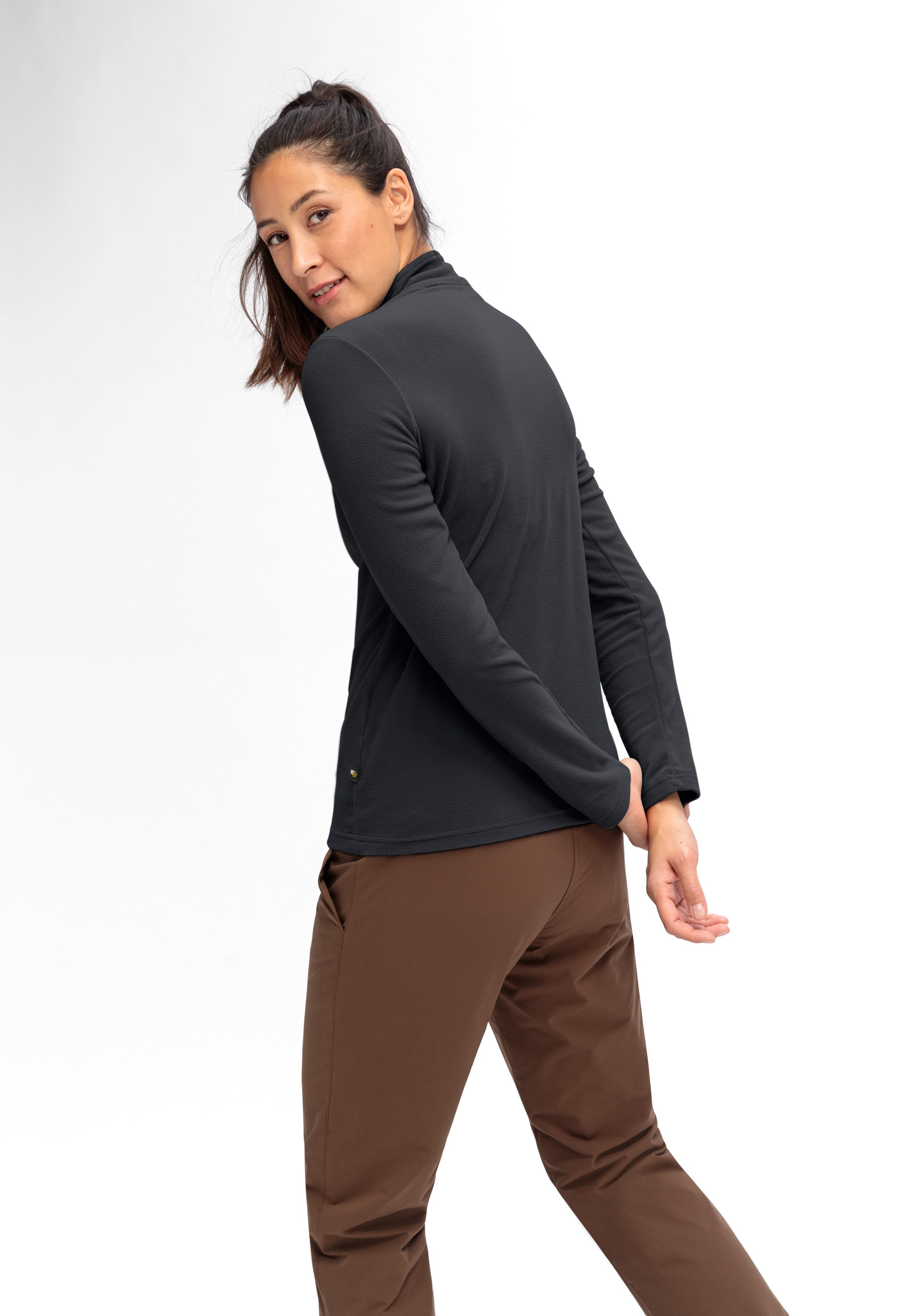 Maier Sports Fleecetrui Denise HZ W Dames midlayer, onderhoudsvriendelijk half-zip fleece