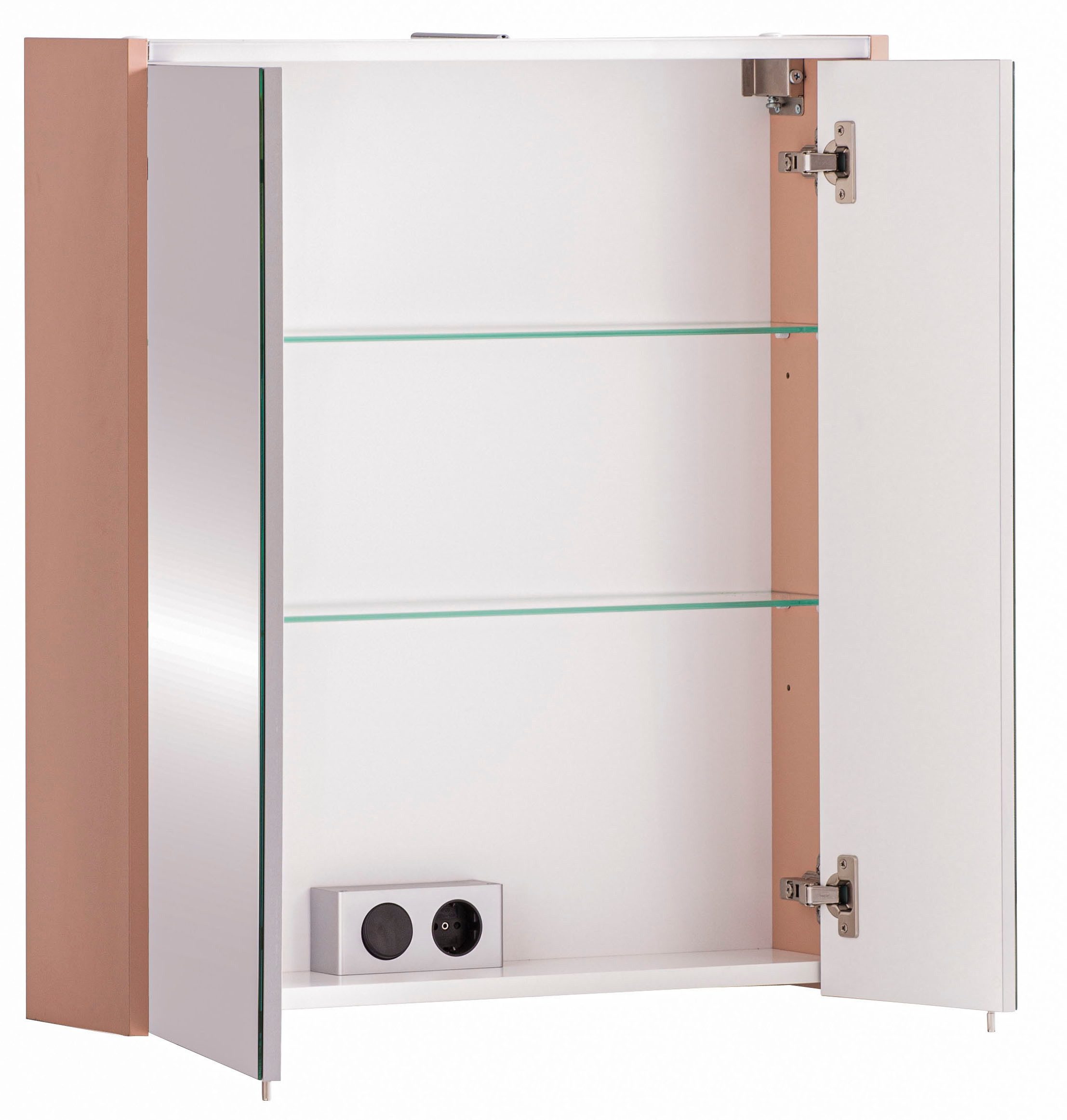 Schildmeyer Spiegelkast Smash, breedte 63 cm Abrikozen decor, incl. LED-verlichting en stopcontact