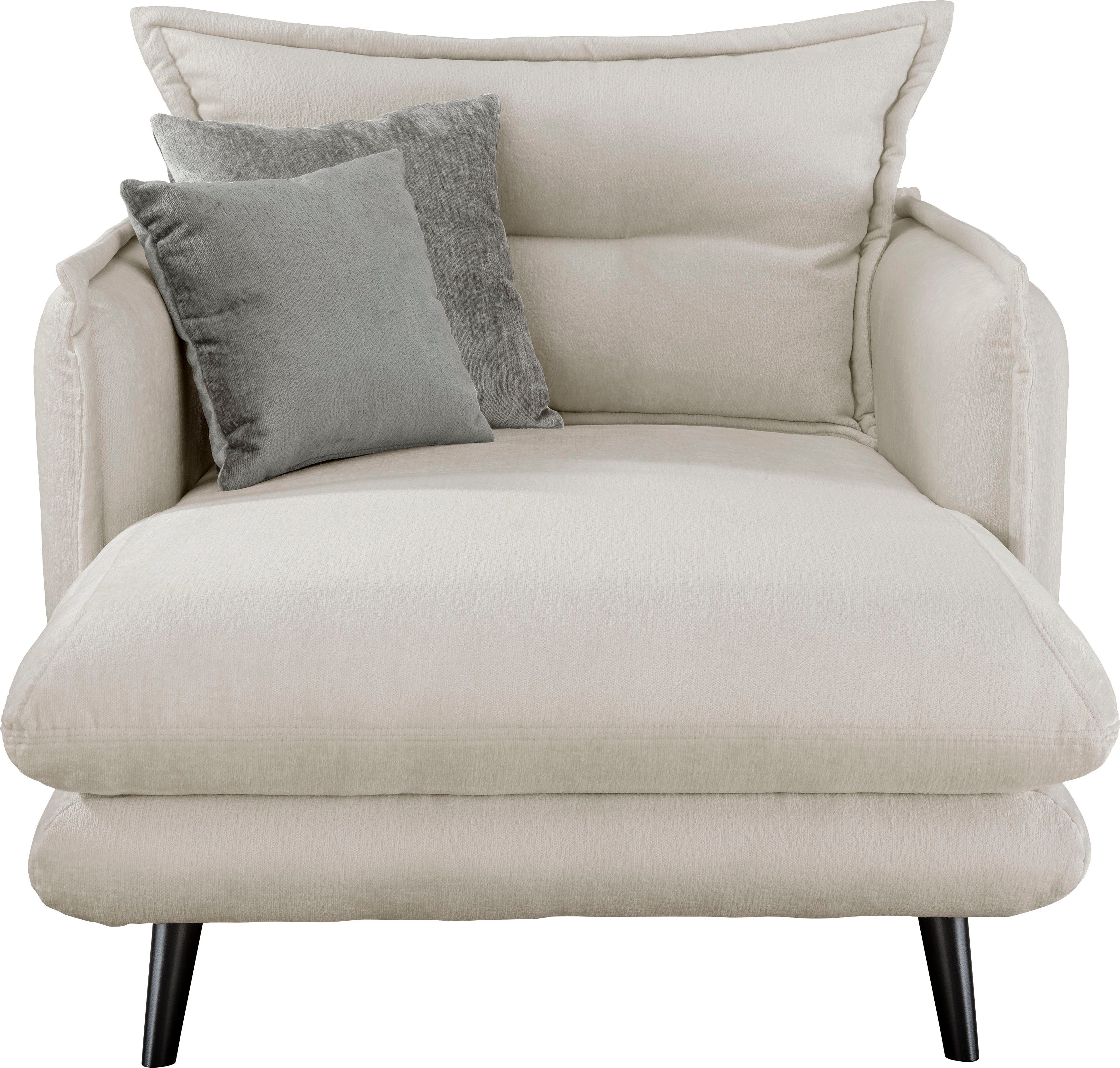 INOSIGN Loveseat LAZIO moderne fauteuil met een comfortabele bekleding, 2 stuks decoratieve sierkussens