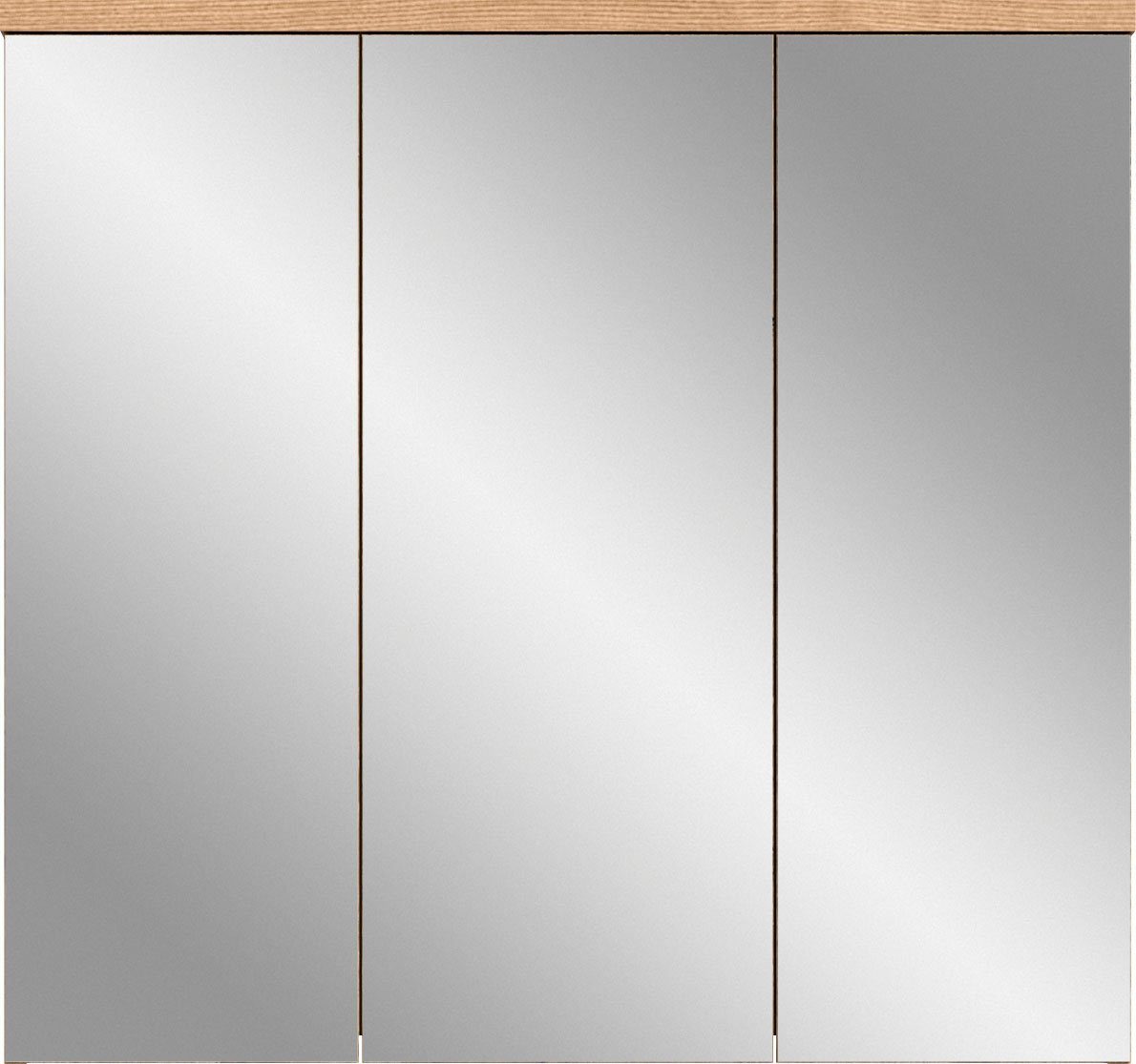 welltime Badkamerspiegelkast Dolo, breedte 80 cm, 3 spiegeldeuren, 9 vakken, 6 planken (1 stuk)