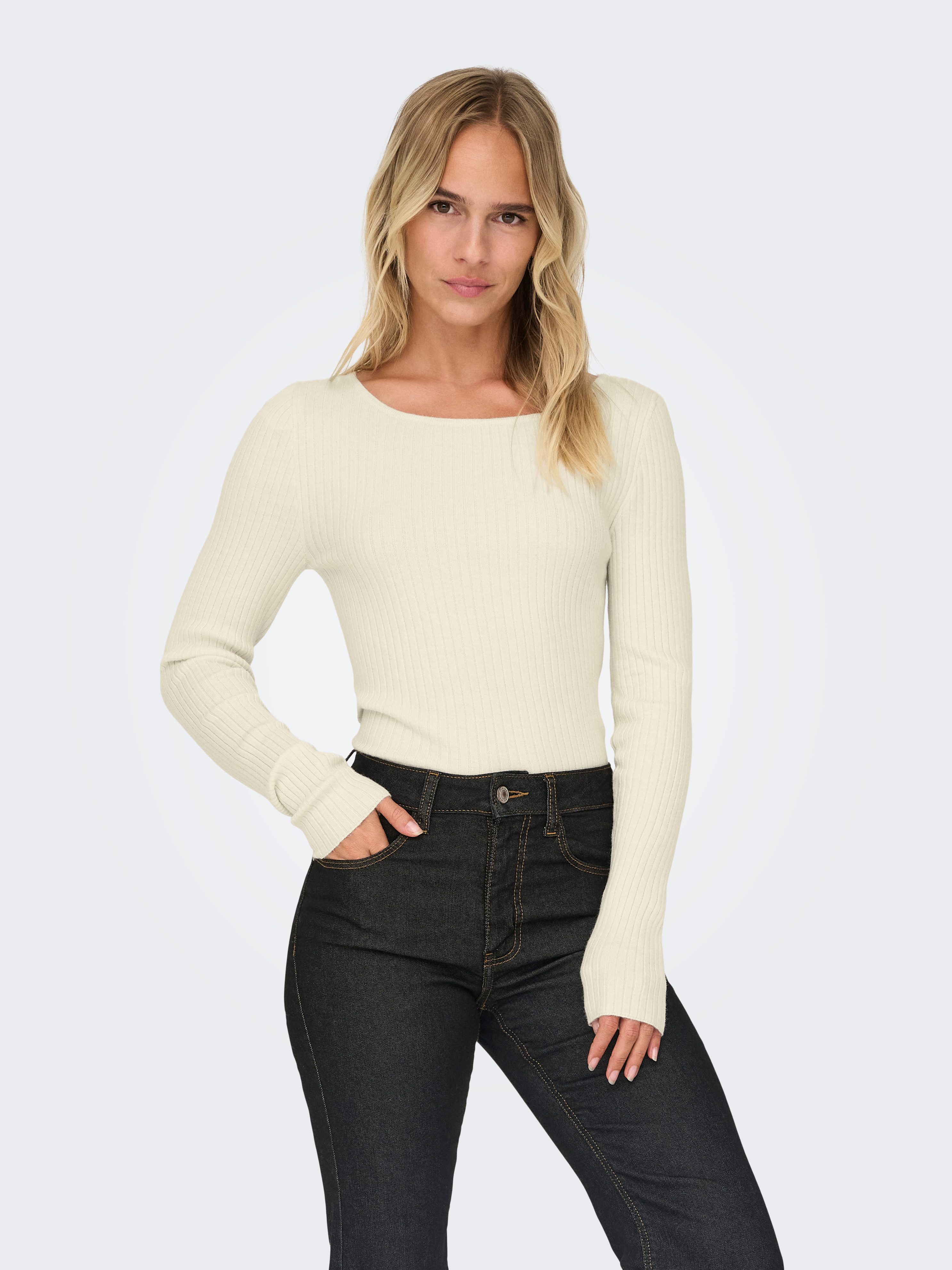Only Gebreide trui ONLIBI LS RIB BOATNECK CC KNT