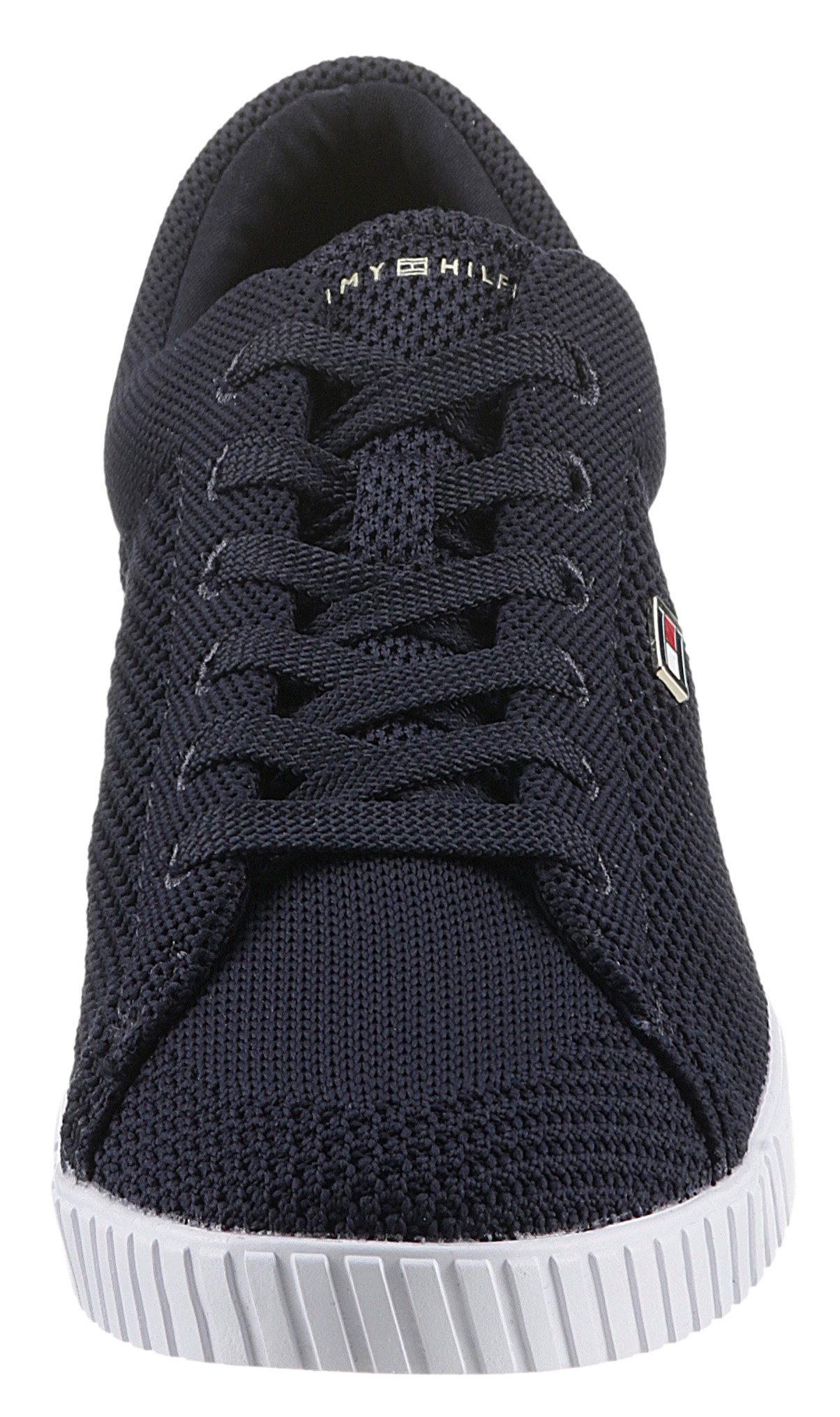 Tommy Hilfiger Sneakers FLAG LACE UP SNEAKER KNIT , vrijetijdsschoen, lage schoen, veterschoen met zijlijk vlag-label
