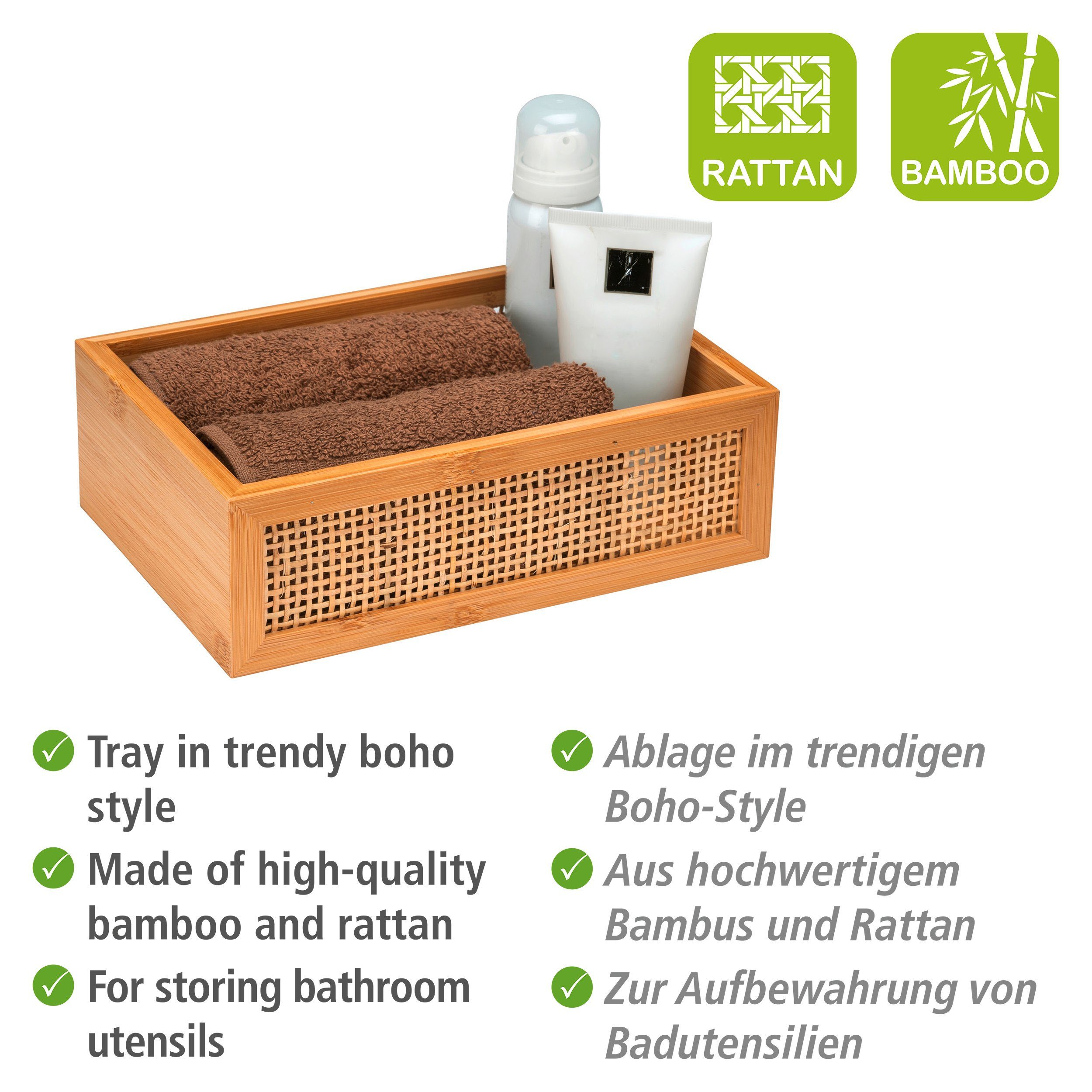 WENKO Badkamerorganizer Allegre van bamboe en rotan (1 stuk)