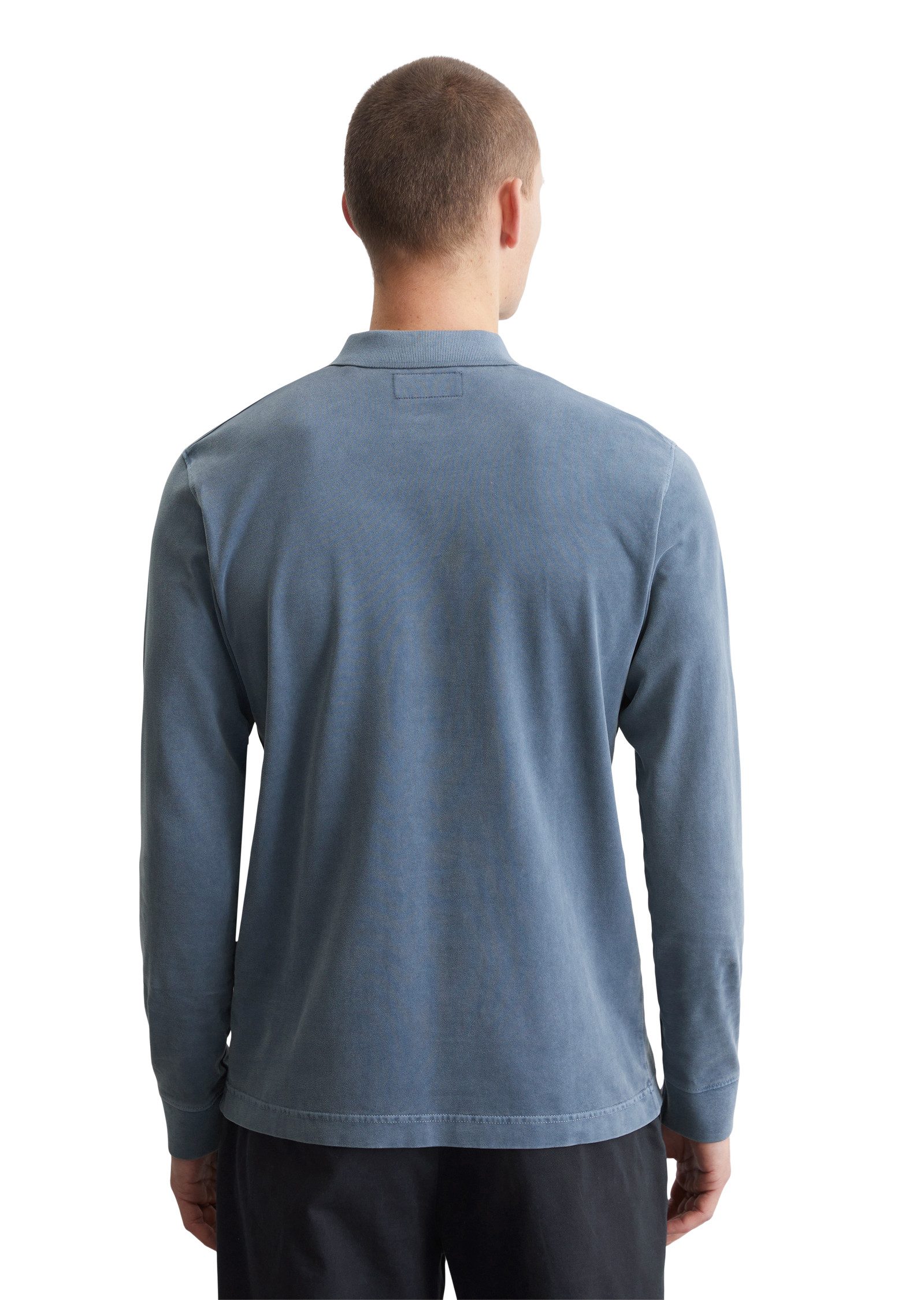 Marc O'Polo Poloshirt met lange mouwen in washed-look