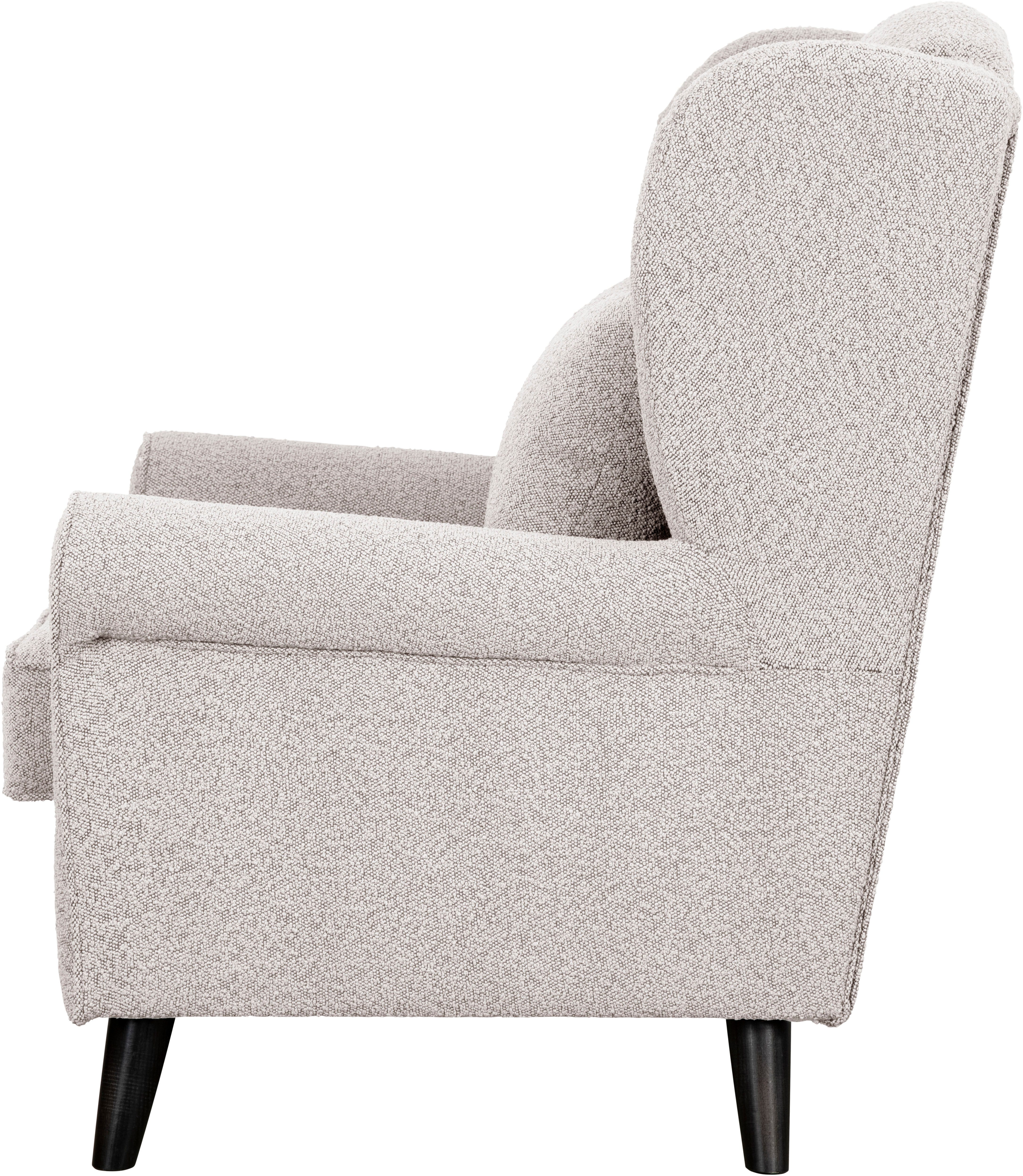Home affaire Fauteuil Ohrensessel CHISTELLE, optioneel met poef met golfondersteuning, afmetingen: b/d/h: 81/87/99 cm