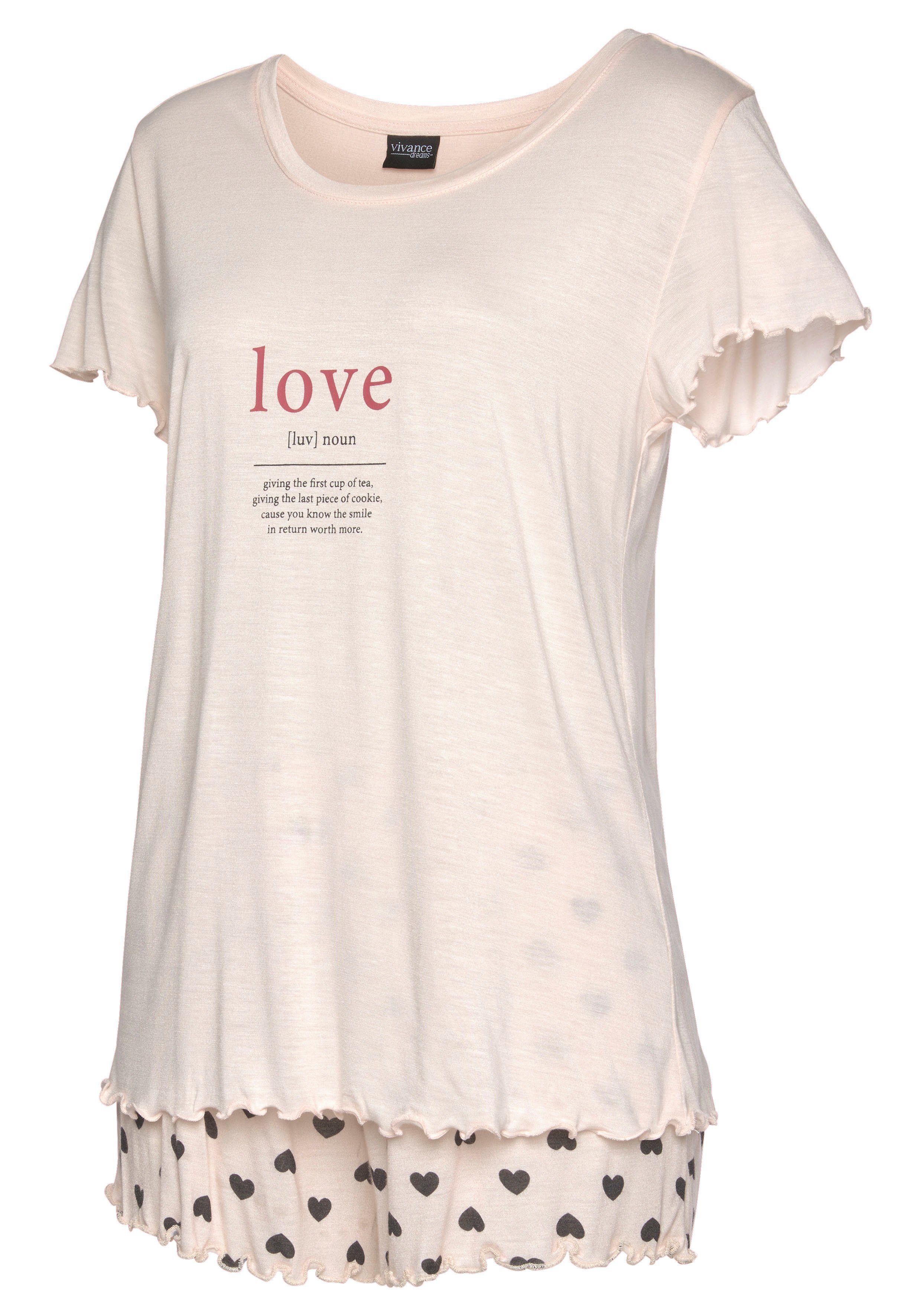 Vivance Dreams Shortama met rimpelrandjes (2-delig, 1 stuk)