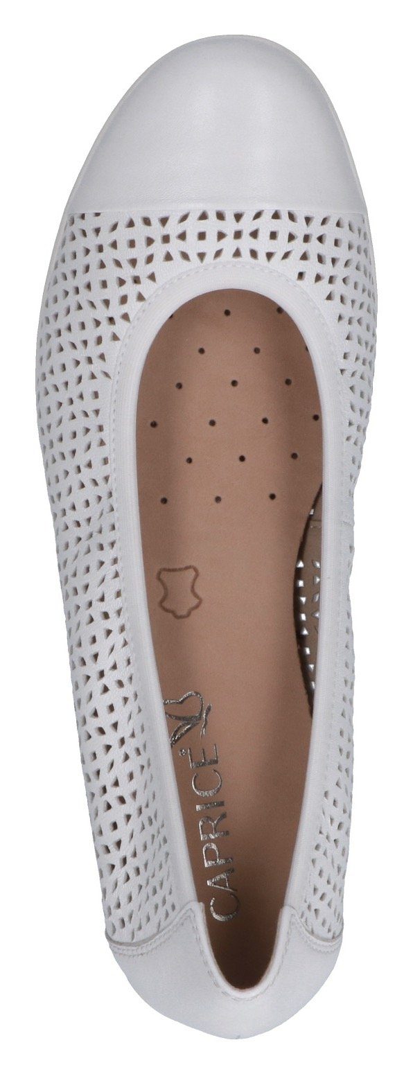 Caprice Ballerina's slipper, comfortabele schoen, instapschoen met perforatie