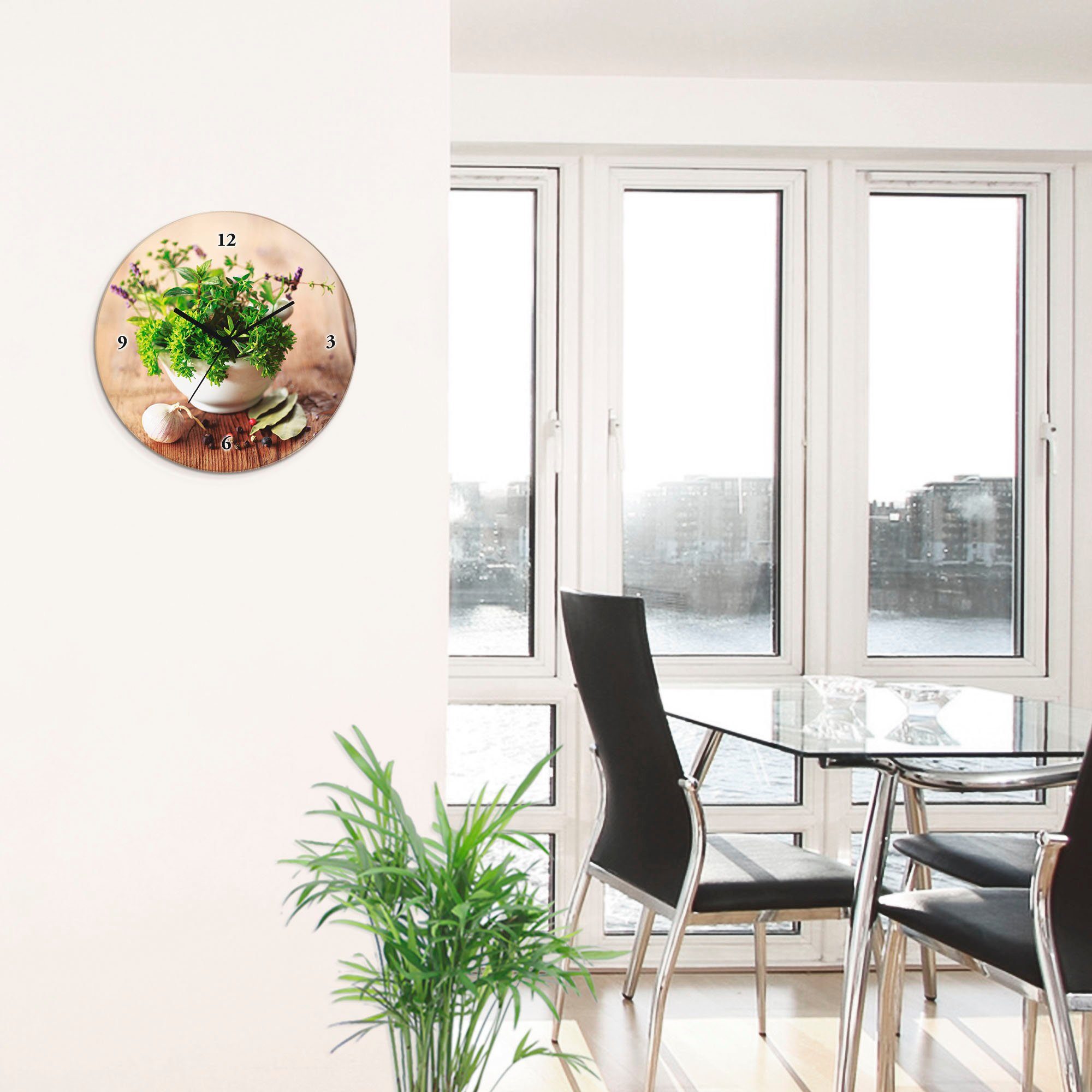 Artland Wandklok Verschillende kruiden - keuken optioneel verkrijgbaar met kwarts- of radiografisch uurwerk, geruisloos zonder tikkend geluid