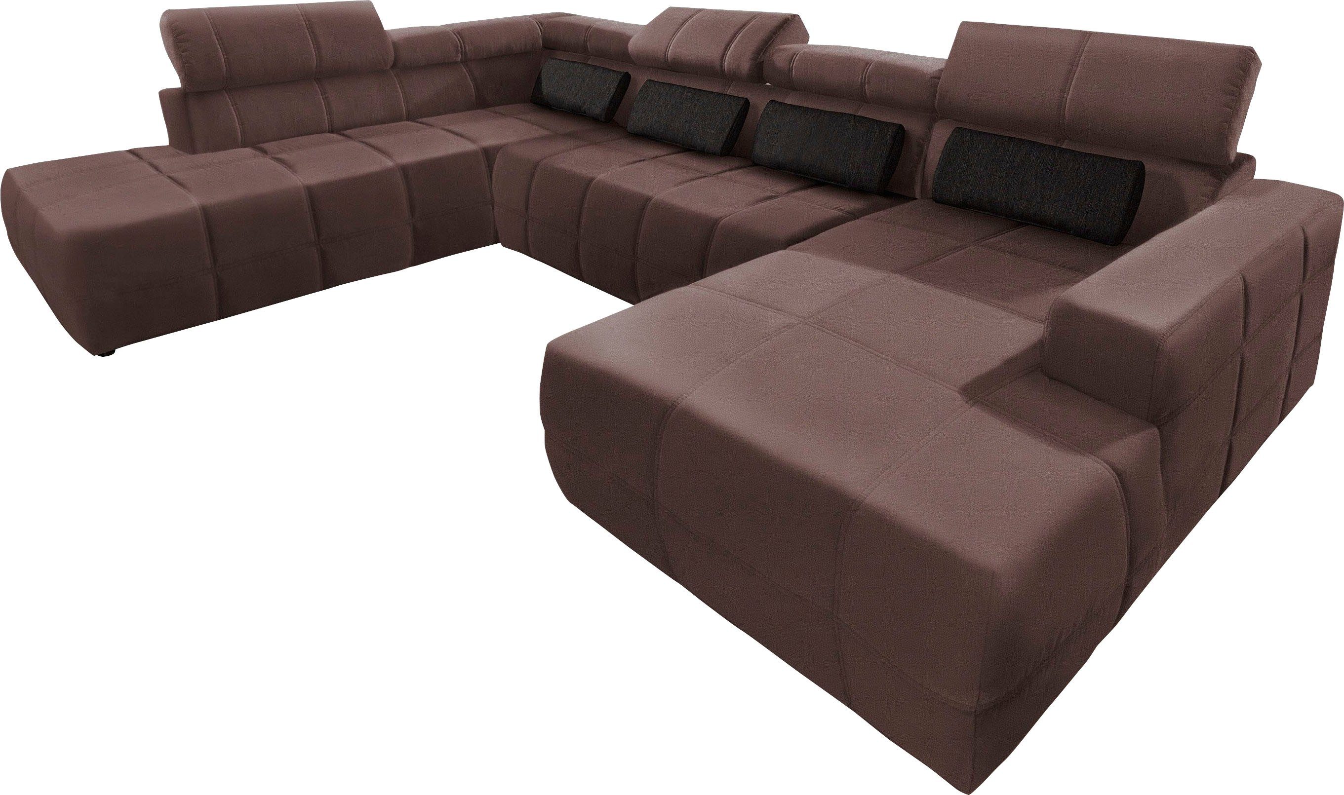 DOMO collection Zithoek Brandon, keuze met zitdiepteverstelling, inclusief lendensteun met hoofdsteunverstelling, optionele zitdiepteverstelling, u-vorm
