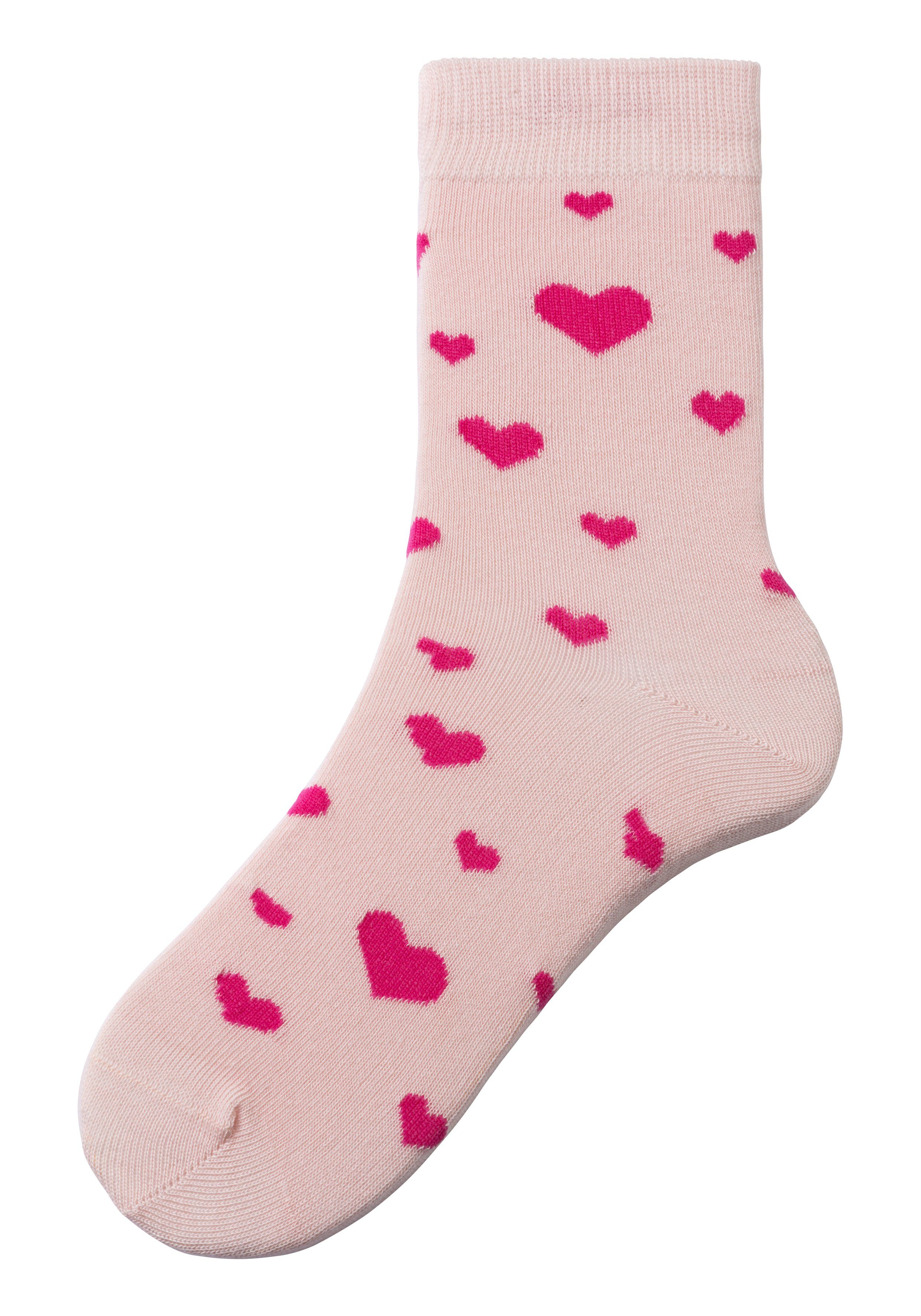Lascana Basic sokken Cadeau Valentijnsdag in geschenkdoos voor valentijnsdag (box, 7 paar)