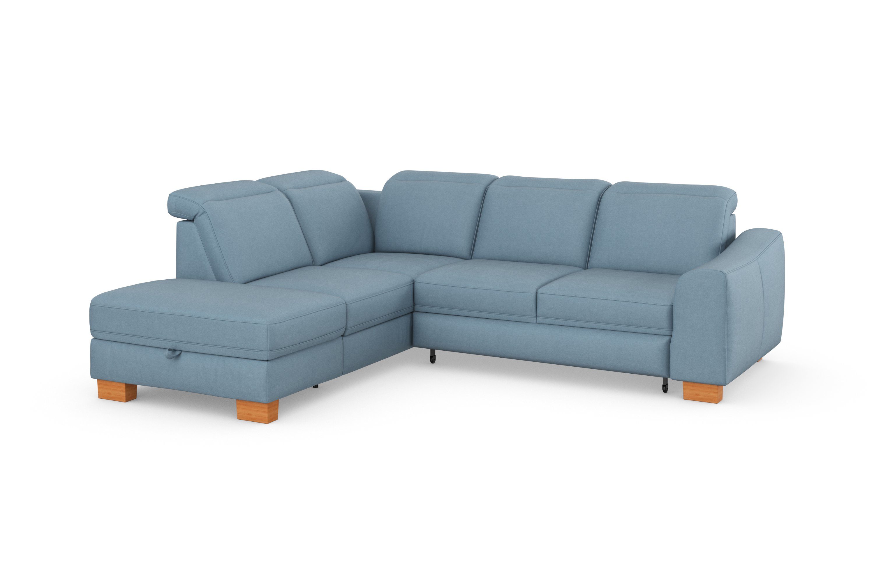 sit&more Hoekbank Dundee L-vorm met binnenvering en massief houten poten, naar keuze met verstelbare hoofdsteun