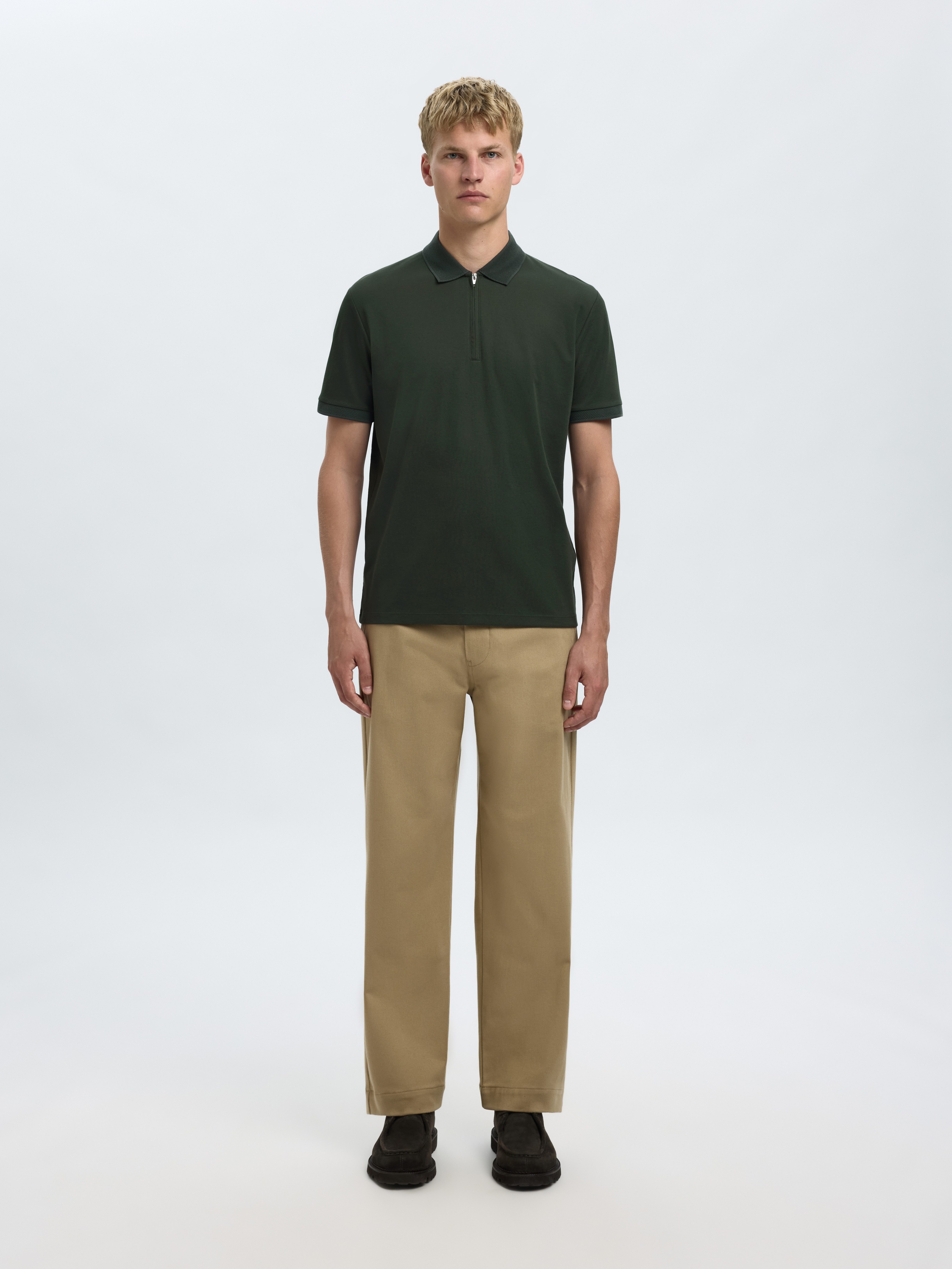 SELECTED HOMME Poloshirt SLHFAVE ZIP SS POLO NOOS