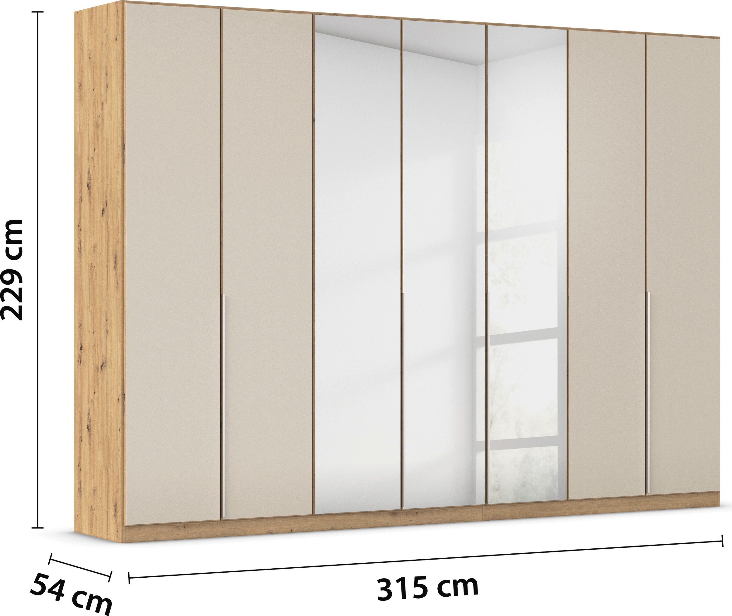 rauch Draaideurkast Kledingkasten kast garderobe AGORDO met glazen front doordachte binnenuitrusting, in 6 breedtes en 2 hoogtes made in germany