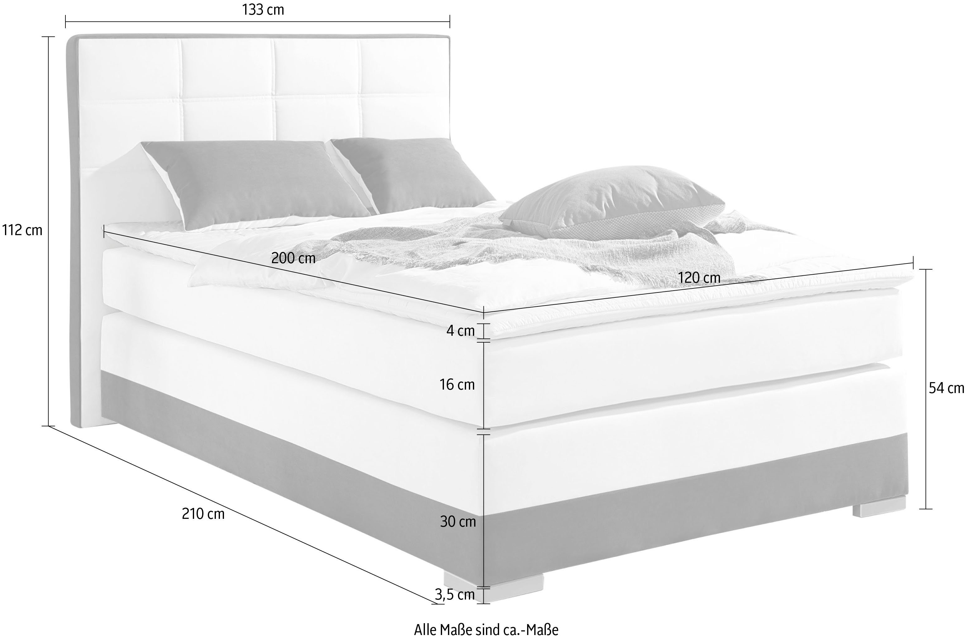 INOSIGN Boxspring inclusief topmatras en tweezijdig te gebruiken kussen