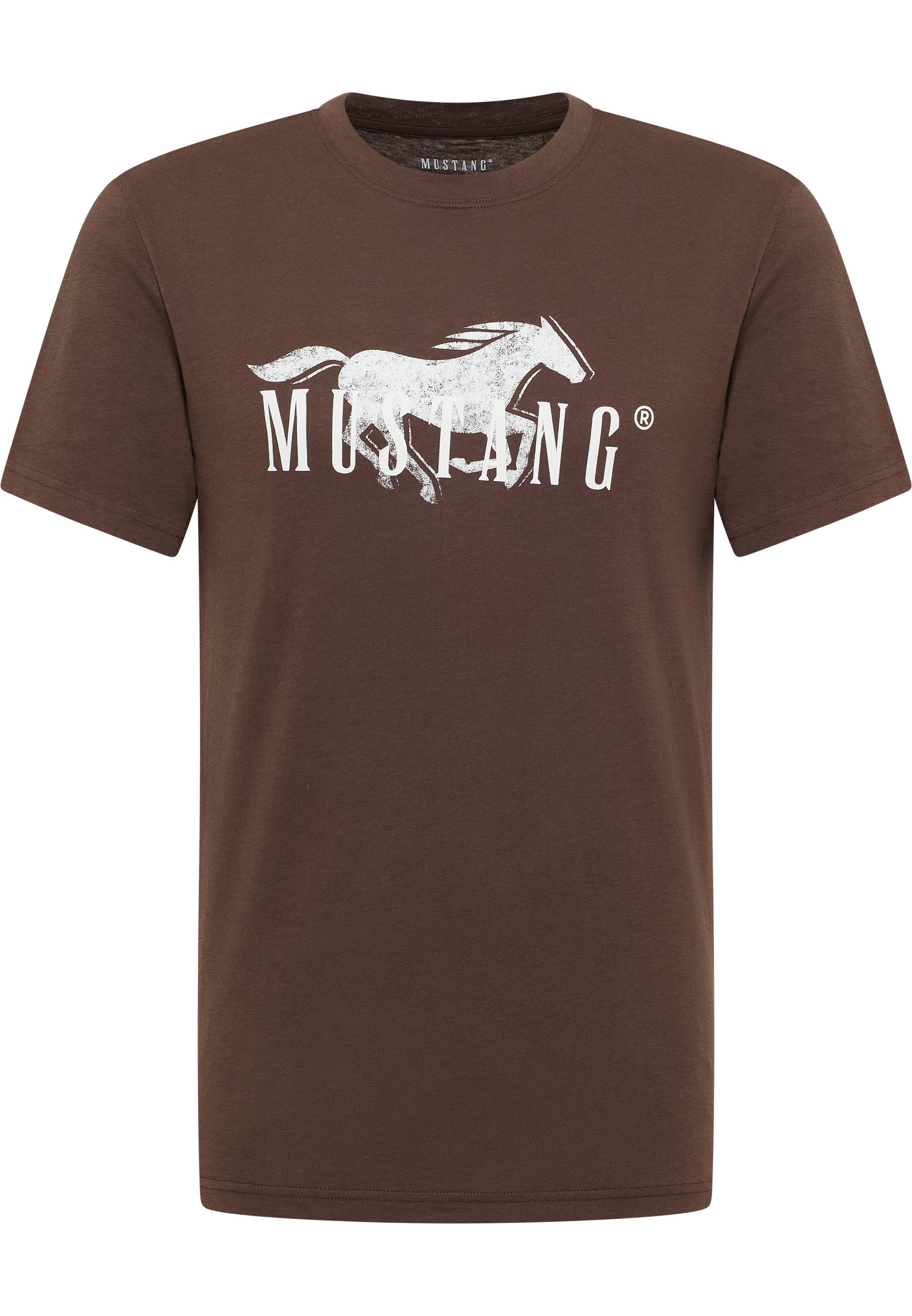 MUSTANG Shirt met korte mouwen Heren stijl Austin heren t-shirts maat XL bruin