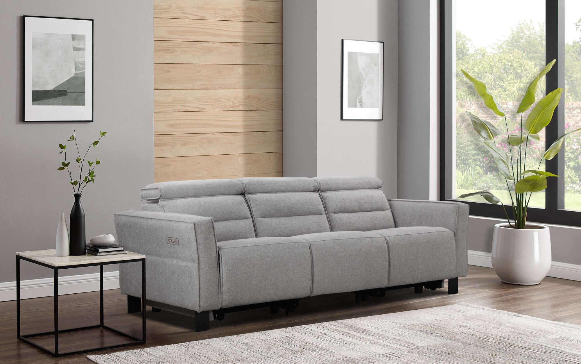 Places of Style 3-zitsbank Carpari, 224 cm, handmatige of elektrische relaxfunctie in 2 zitplaatsen