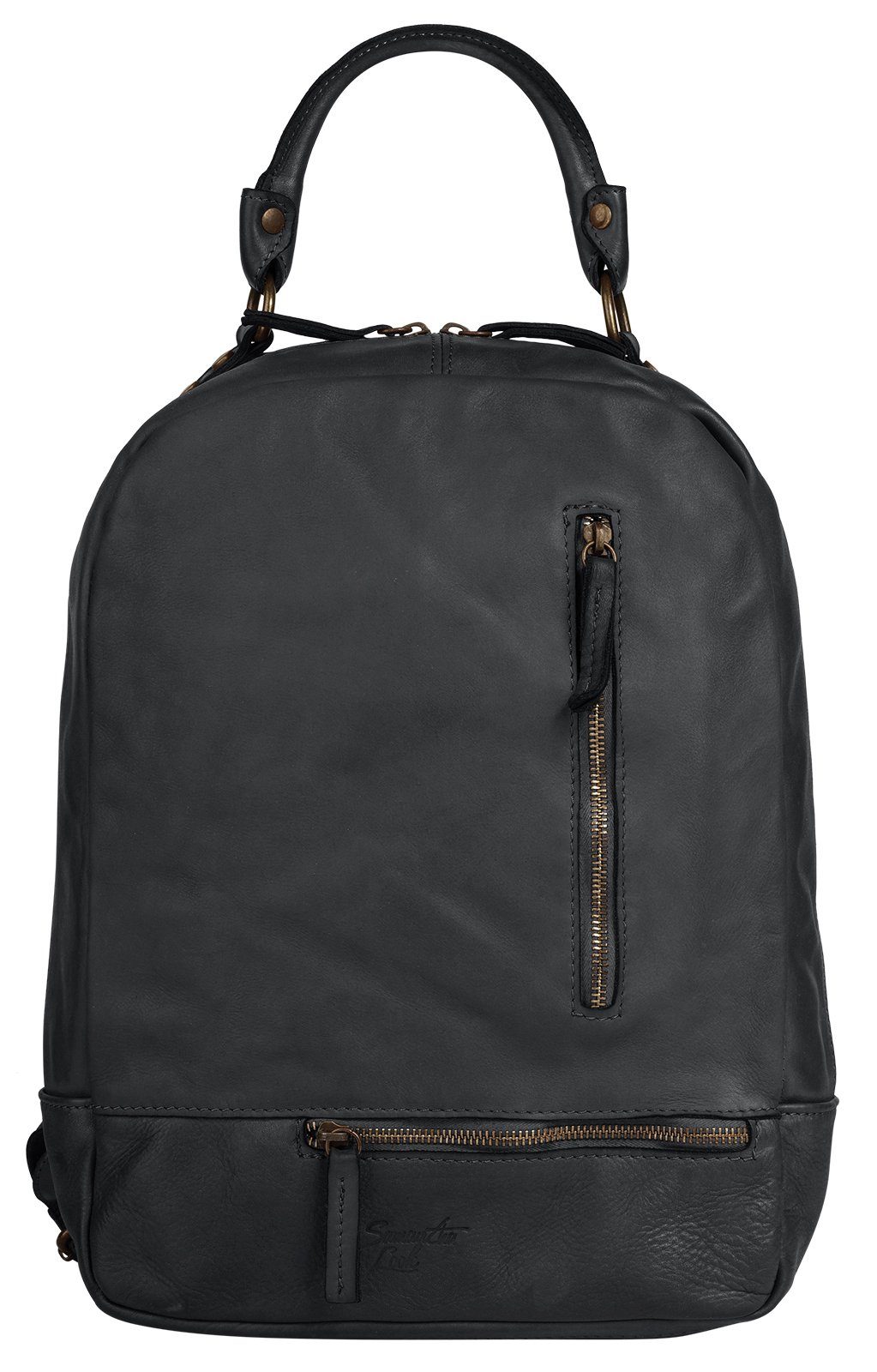 Samantha Look Rugzak echt leer, made in italy dames rugzakken maat Onesize grijs