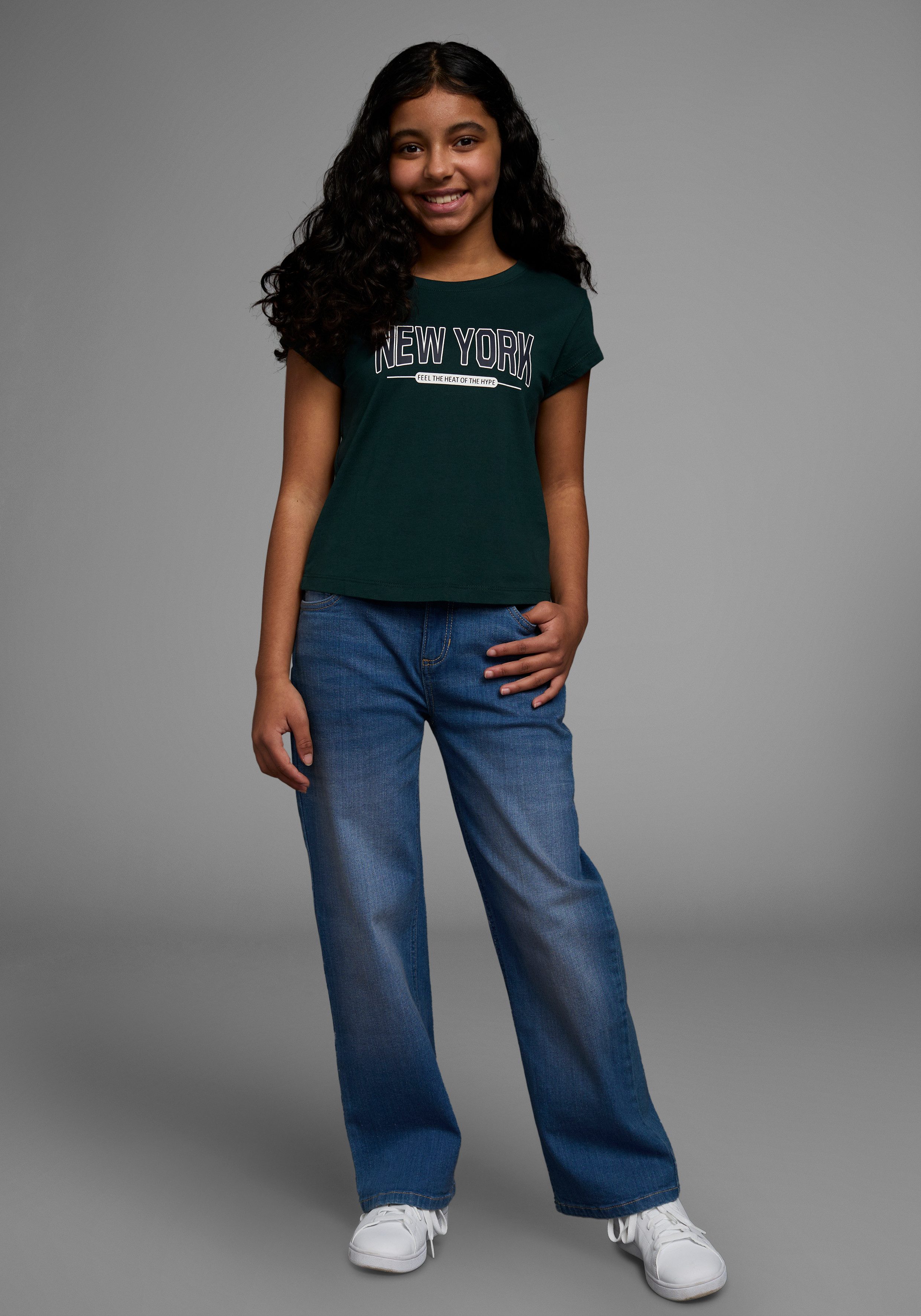 KIDSWORLD T-shirt New York - Print Korte mouwen, rechte pasvorm, met stijlvolle print