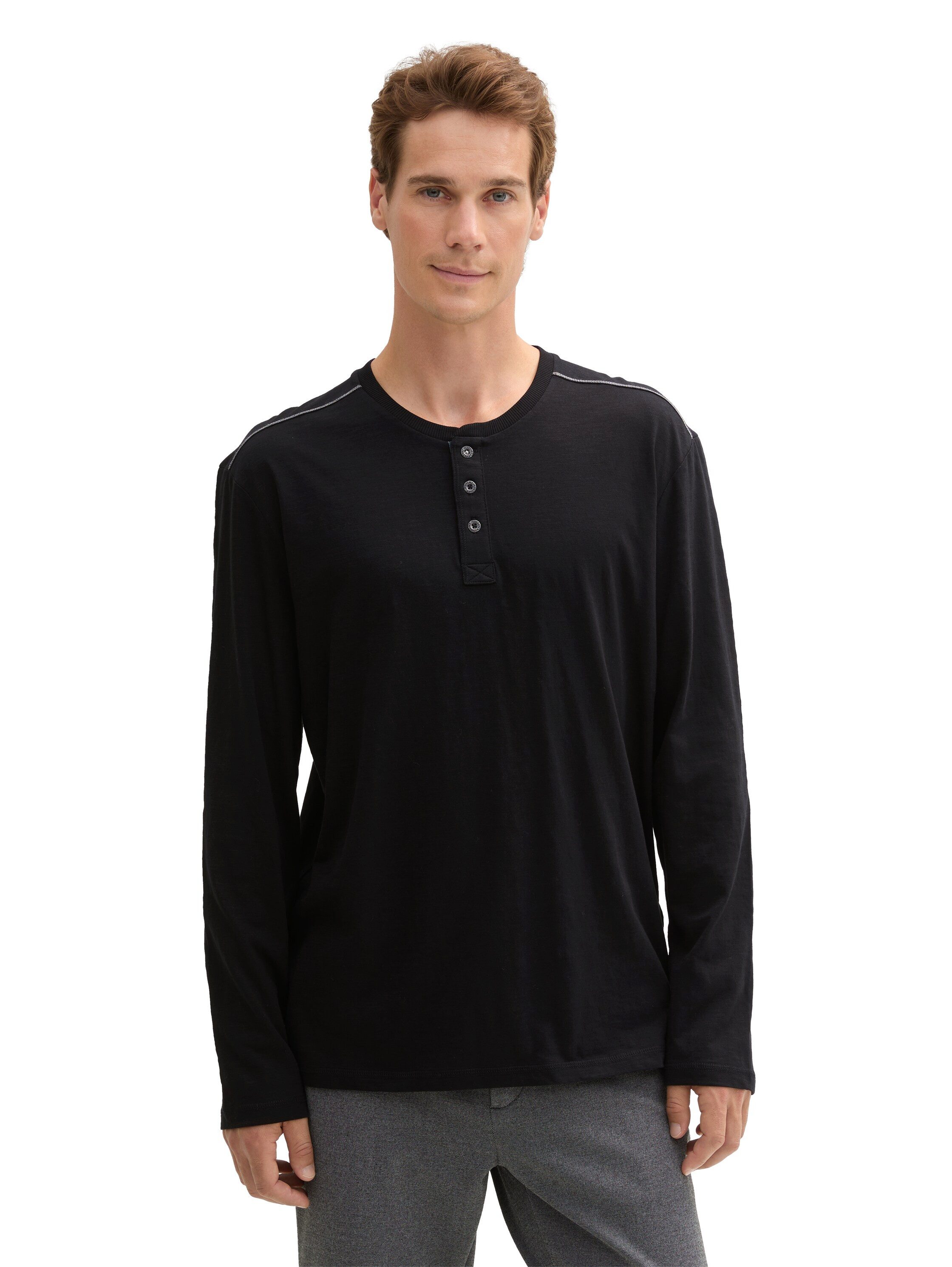 Tom Tailor Henleyshirt met henleyshirt-hals