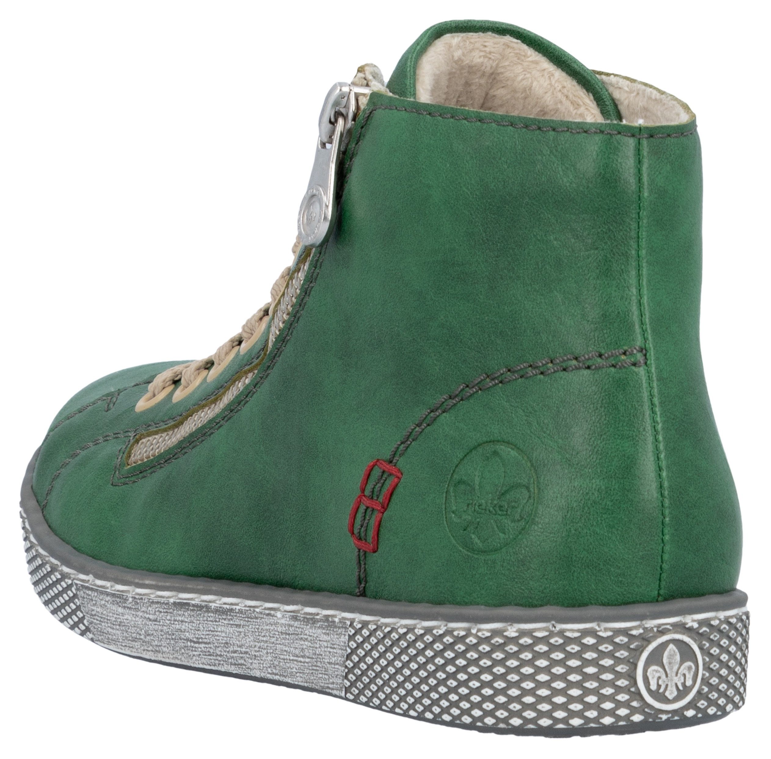 Rieker Hoge veterschoenen , veterschoen, casual laarzen met rits aan de buitenkant