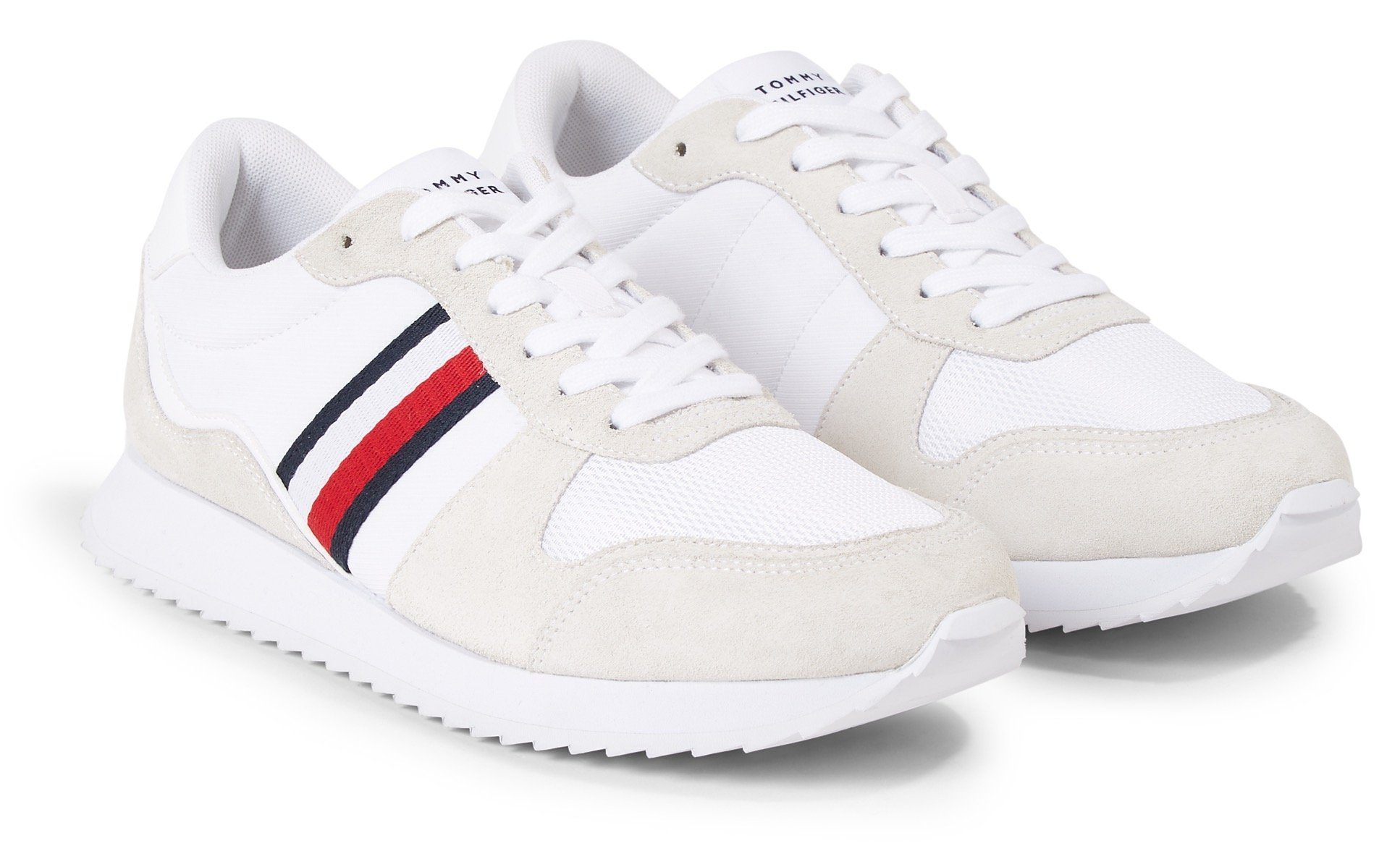 Tommy Hilfiger Sneakers RUNNER EVO MIX ESS met zijstrepen, vrijetijdsschoen, halfhoge schoen, veterschoen