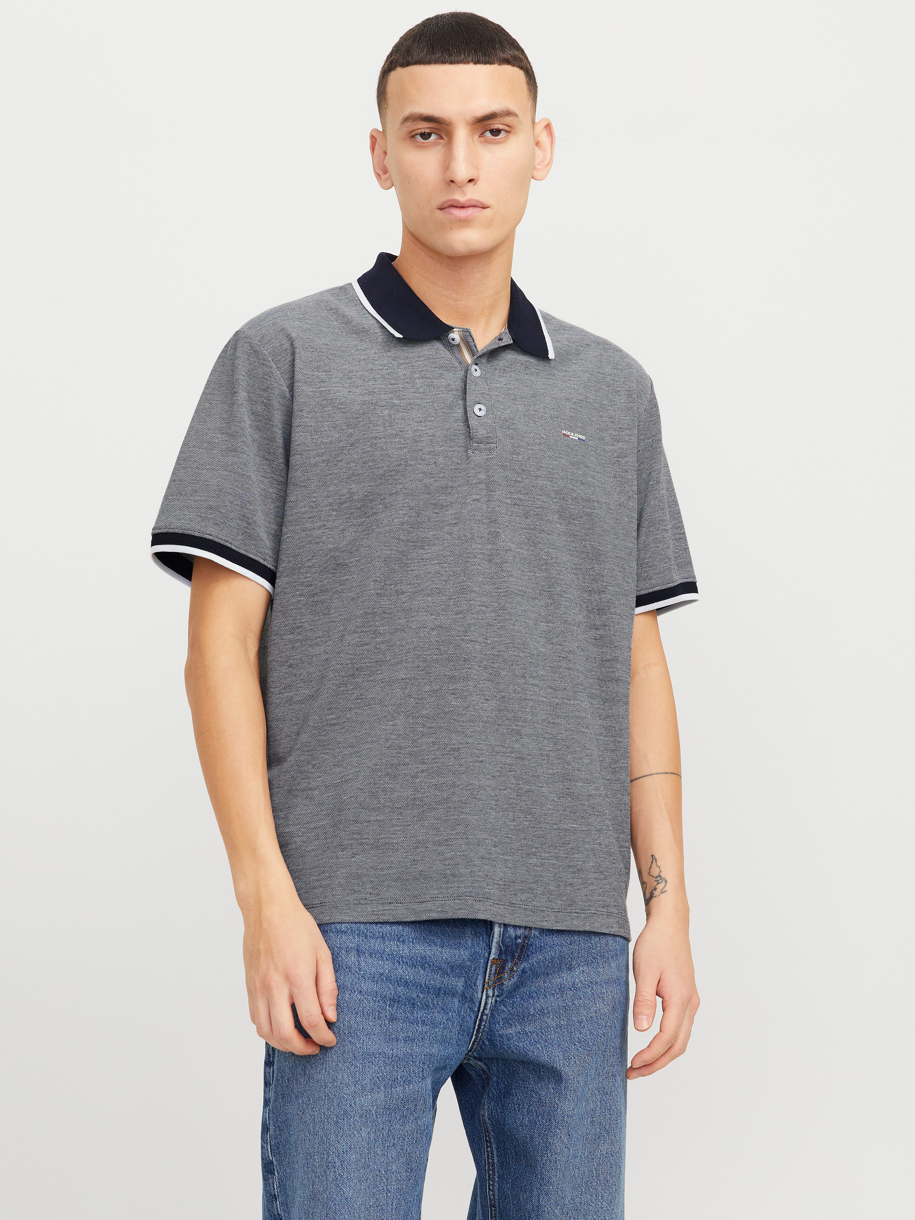 Jack & Jones Poloshirt JPRBLUALVES SS POLO SN heren poloshirts maat XXL blauw