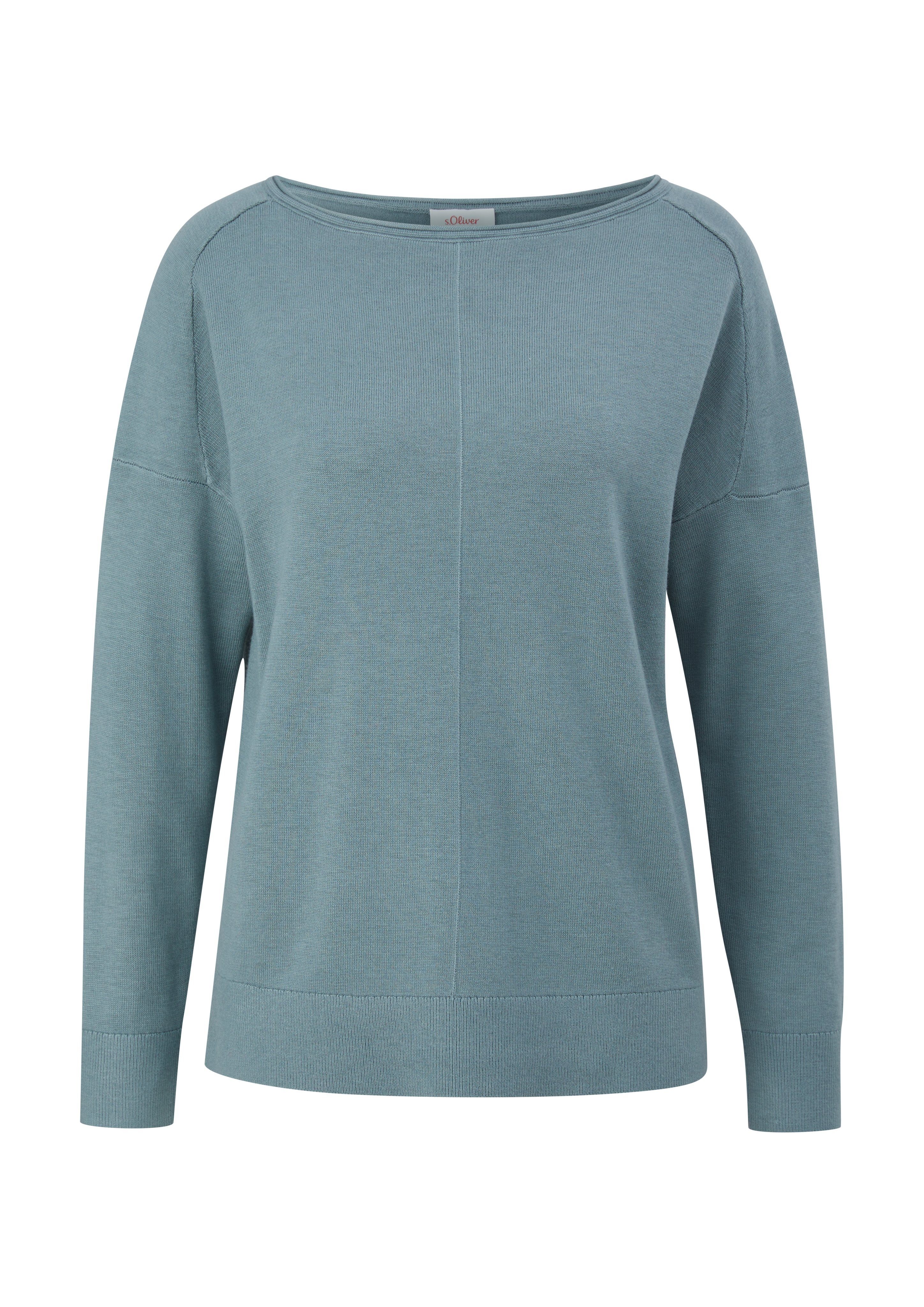 s.Oliver Trui met ronde hals met drop-shoulder naad ontwerp