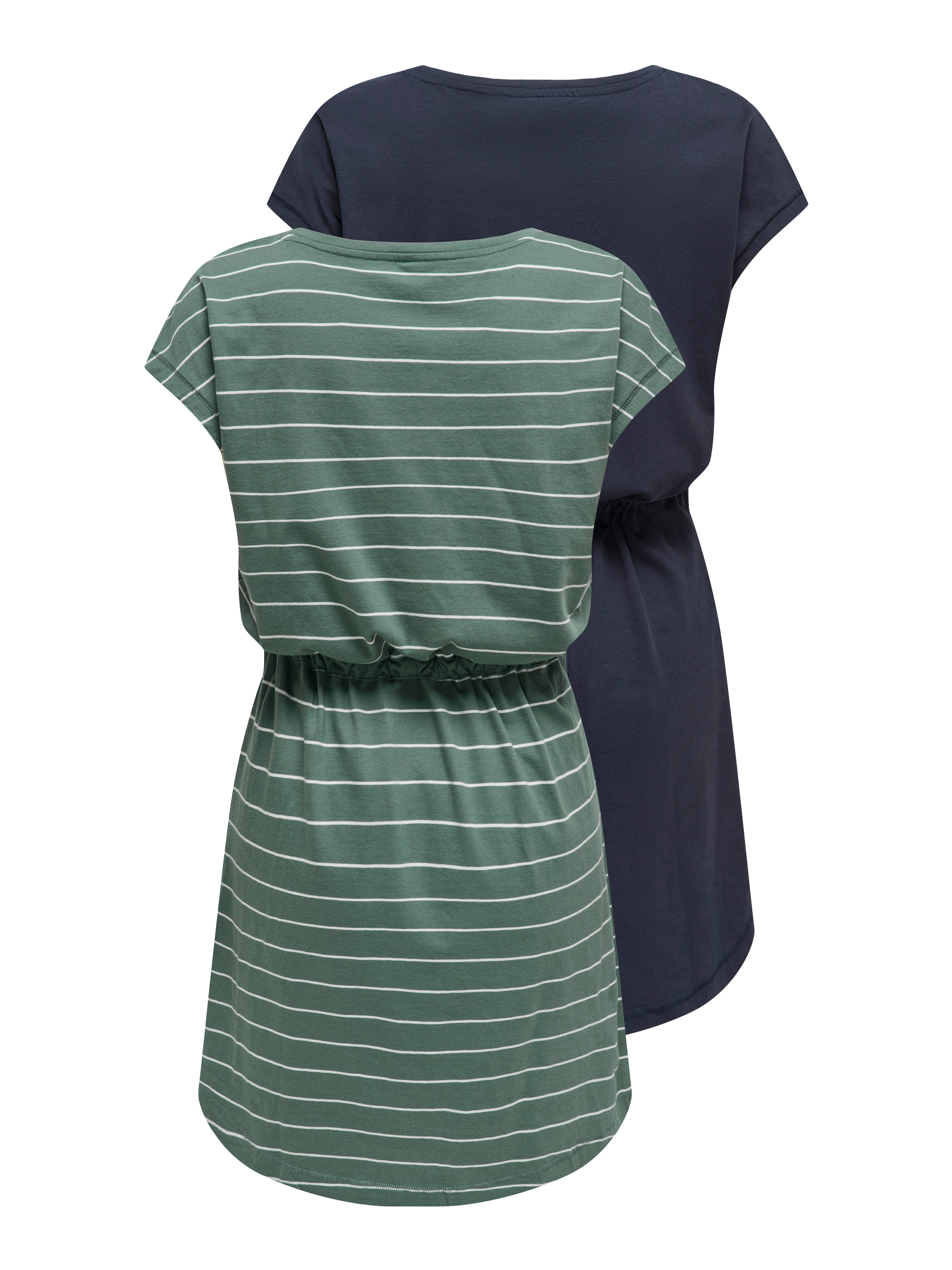 Only Shirtjurk ONLMAY LIFE S/S DRESS 2 PACK CS JRS flexibel taillierbaar voor een individuele pasvorm (Set van 2)