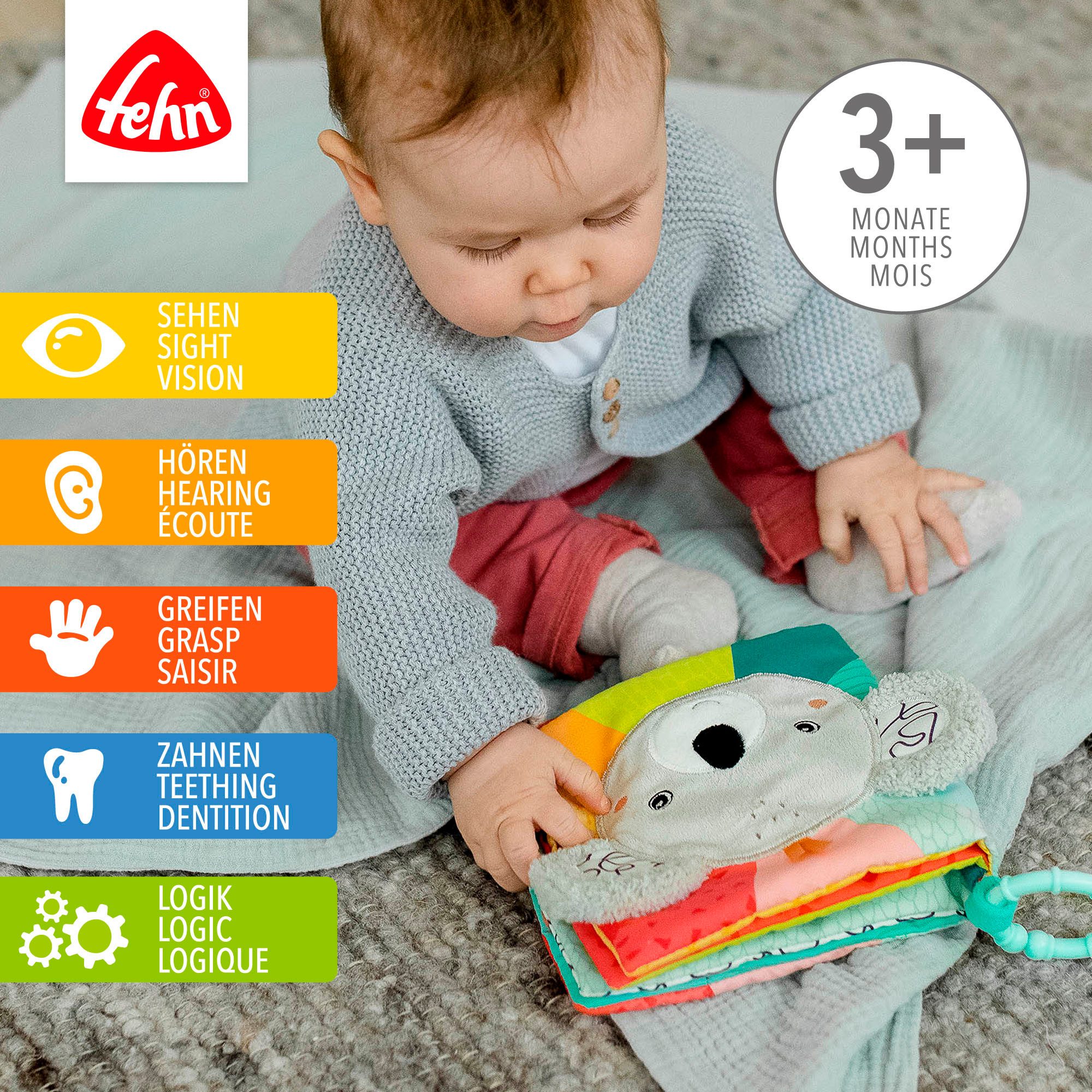 Fehn Grijpspeeltje DoBabyDoo, Koala stoffen boek