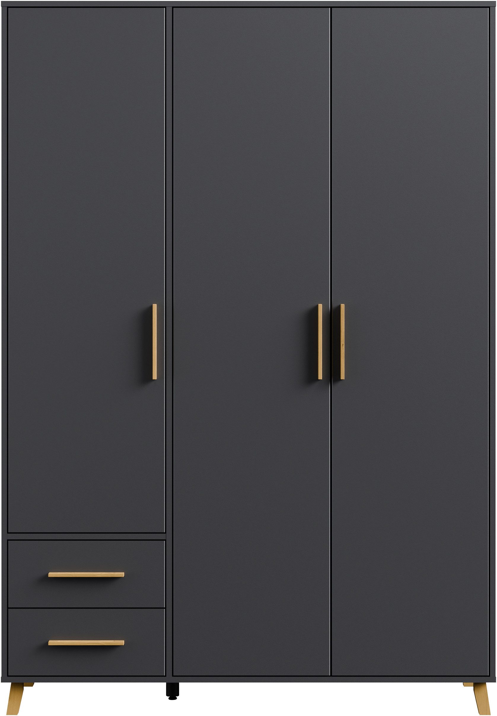 rauch Draaideurkast Kledingkast kast garderobe waskast SHINJO Grepen en voeten van massief hout met 2 lades MADE IN GERMANY