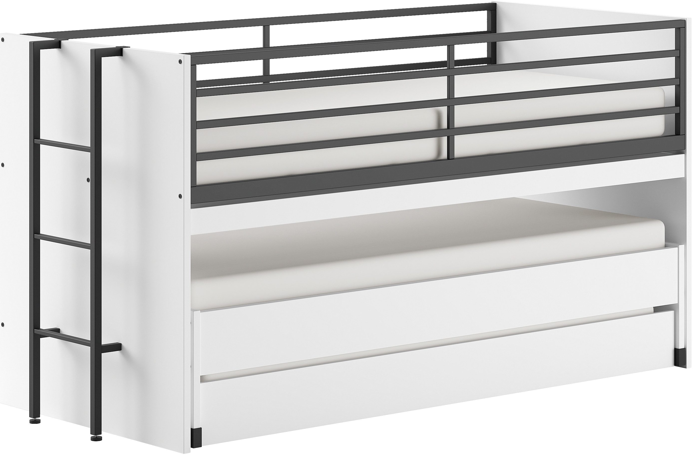 Home affaire Stapelbed voor kleine ruimtes, 2 ligplaatsen, bedlade, inclusief bureau, decor
