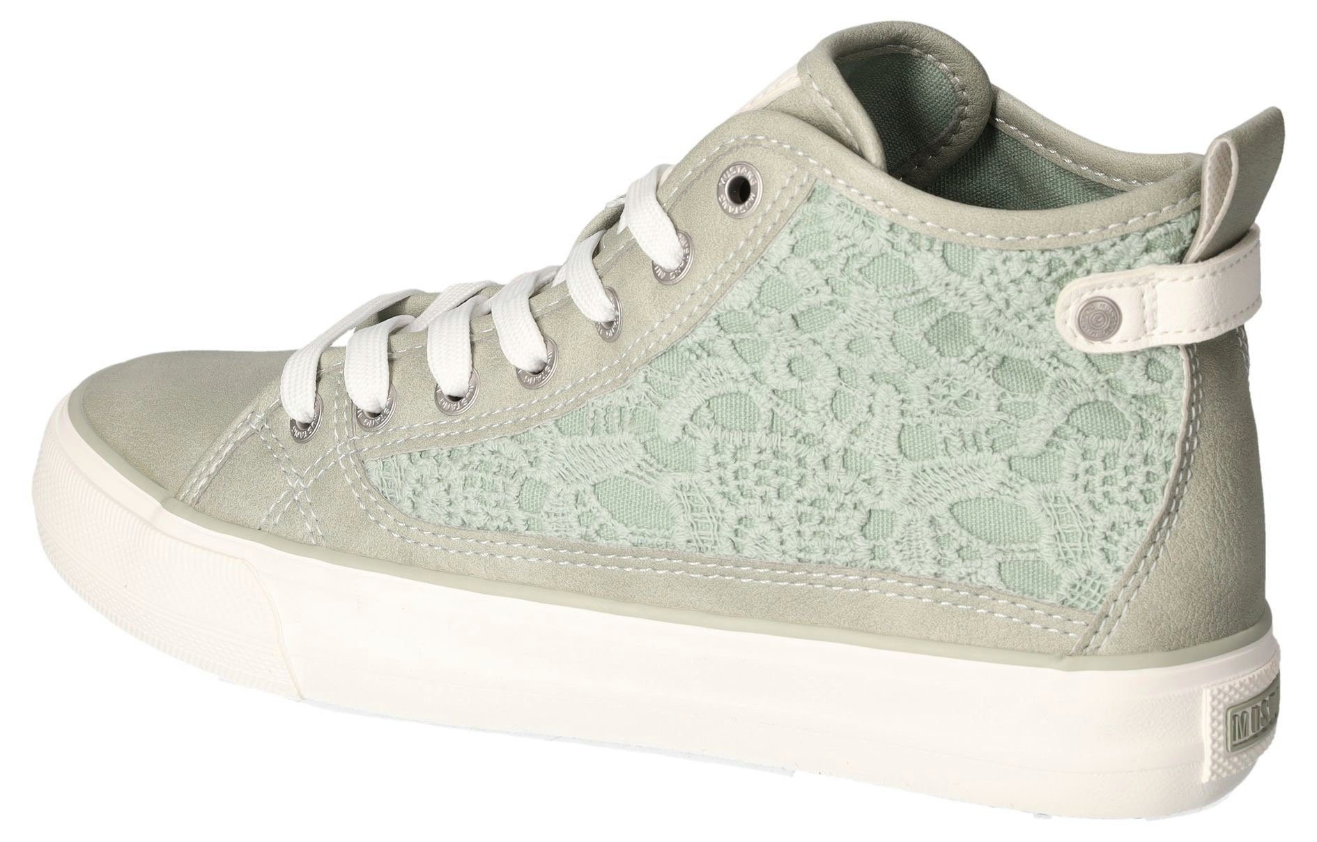 Mustang Shoes Veterschoenen high top sneakers, vrijetijdsschoen met stijlvolle textielinzet