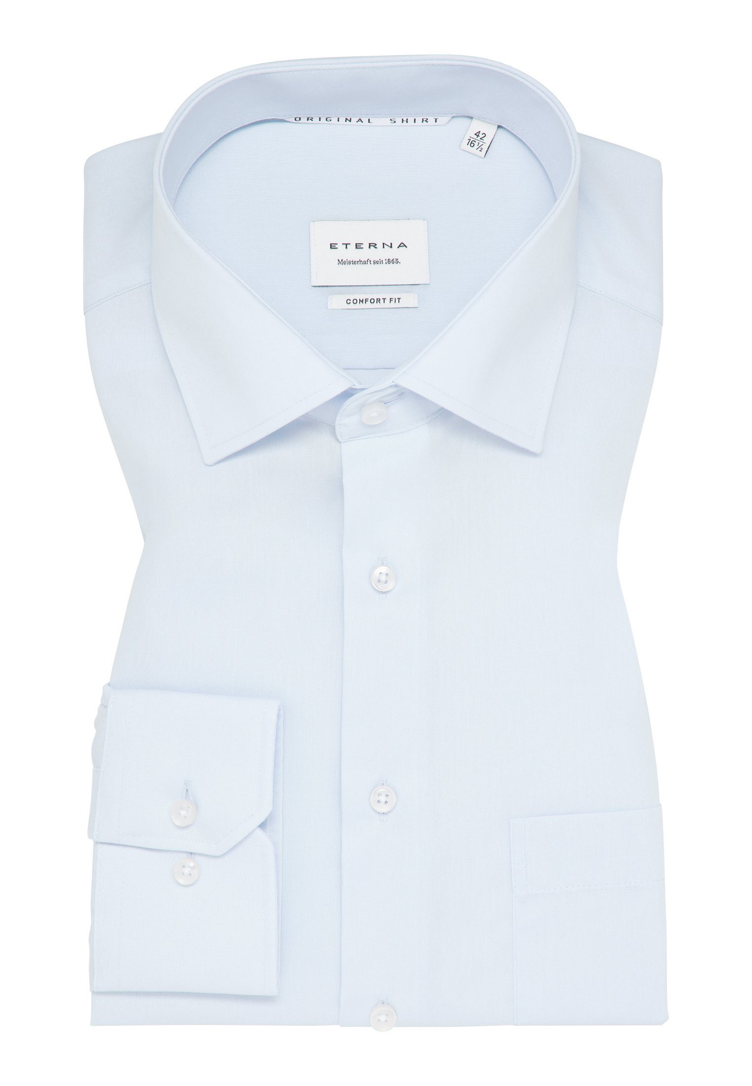 Eterna Overhemd met lange mouwen Comfort fit NON IRON (strijkvrij)