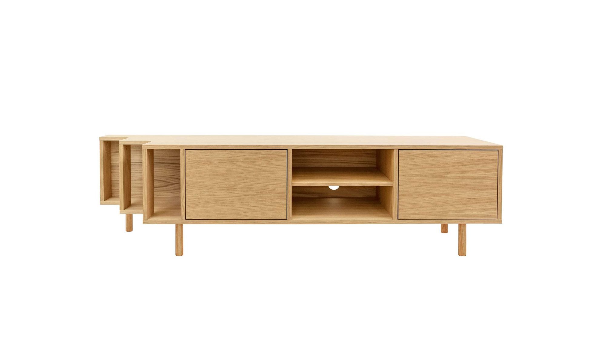 Woodman Tv-meubel Shift met echt houtfineer van eiken, breedte 189 cm, met push-to-open