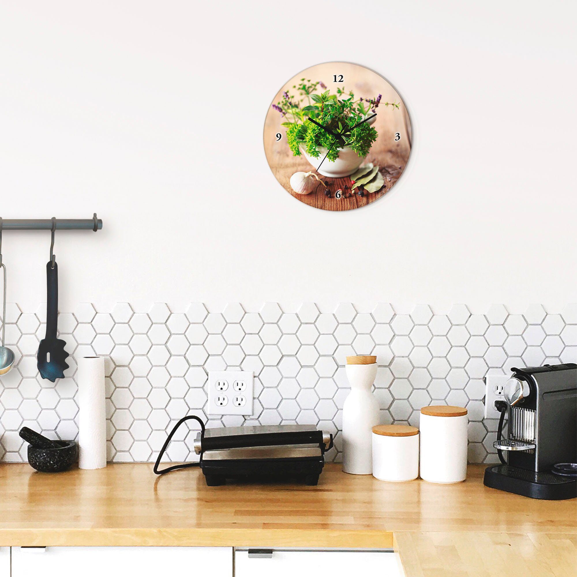 Artland Wandklok Verschillende kruiden - keuken optioneel verkrijgbaar met kwarts- of radiografisch uurwerk, geruisloos zonder tikkend geluid
