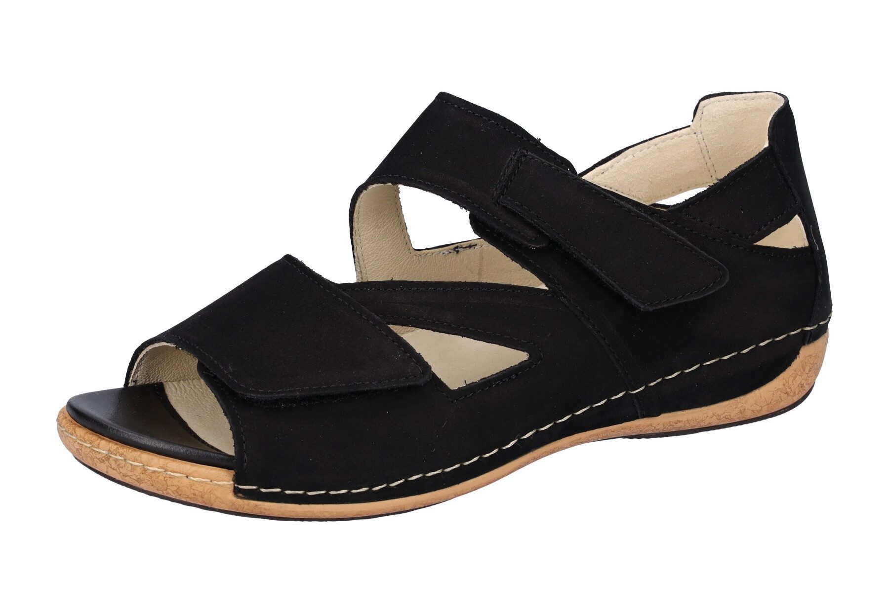 Waldläufer Sandalen HELIETT , wedge-sandaal, zomerschoen, comfort-schoen, klittenbandsluitingen, h-breedte