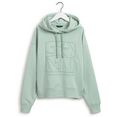 gant hoodie harmonieus vierkant hoodie met borduursel met groot logoborduursel voor groen