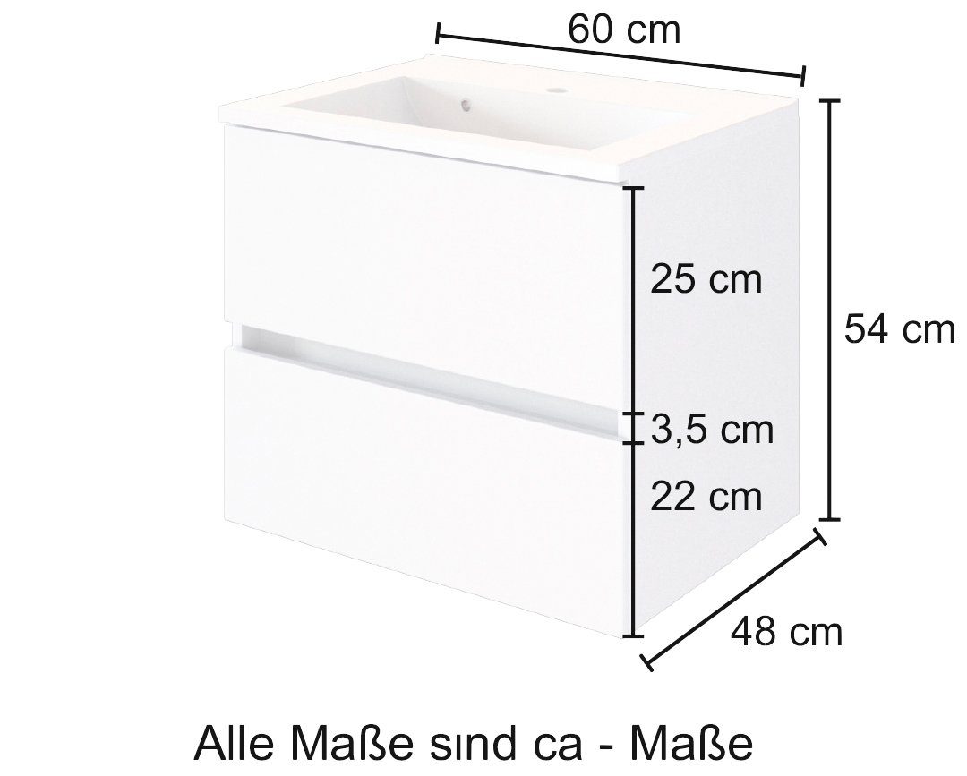 welltime Wastafelonderkast Baabe Breedte 60 cm