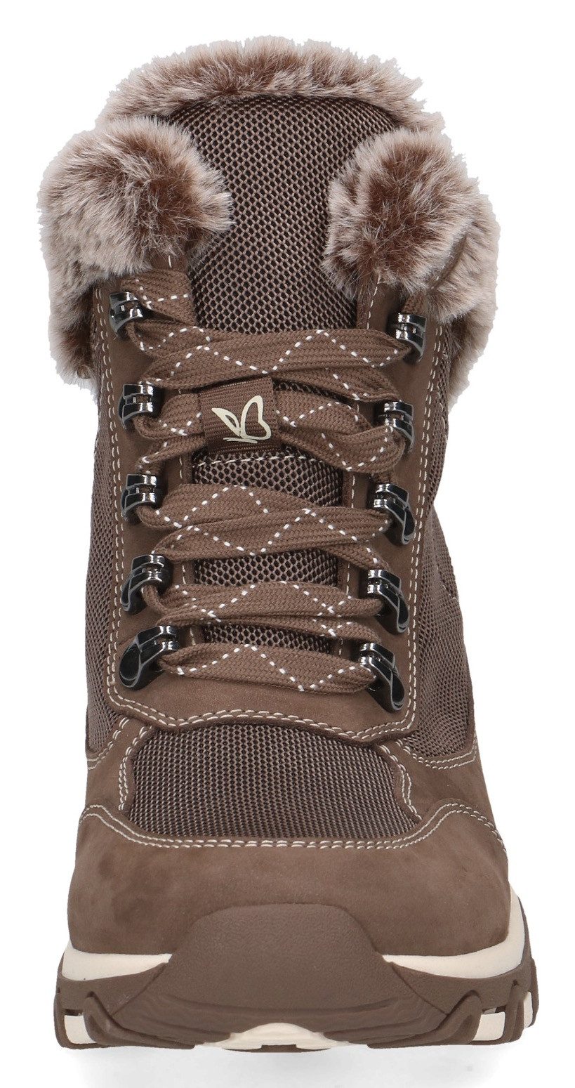 Caprice Winterlaarzen sleehak, veterschoenen, outdoorschoen in comfortabele breedte