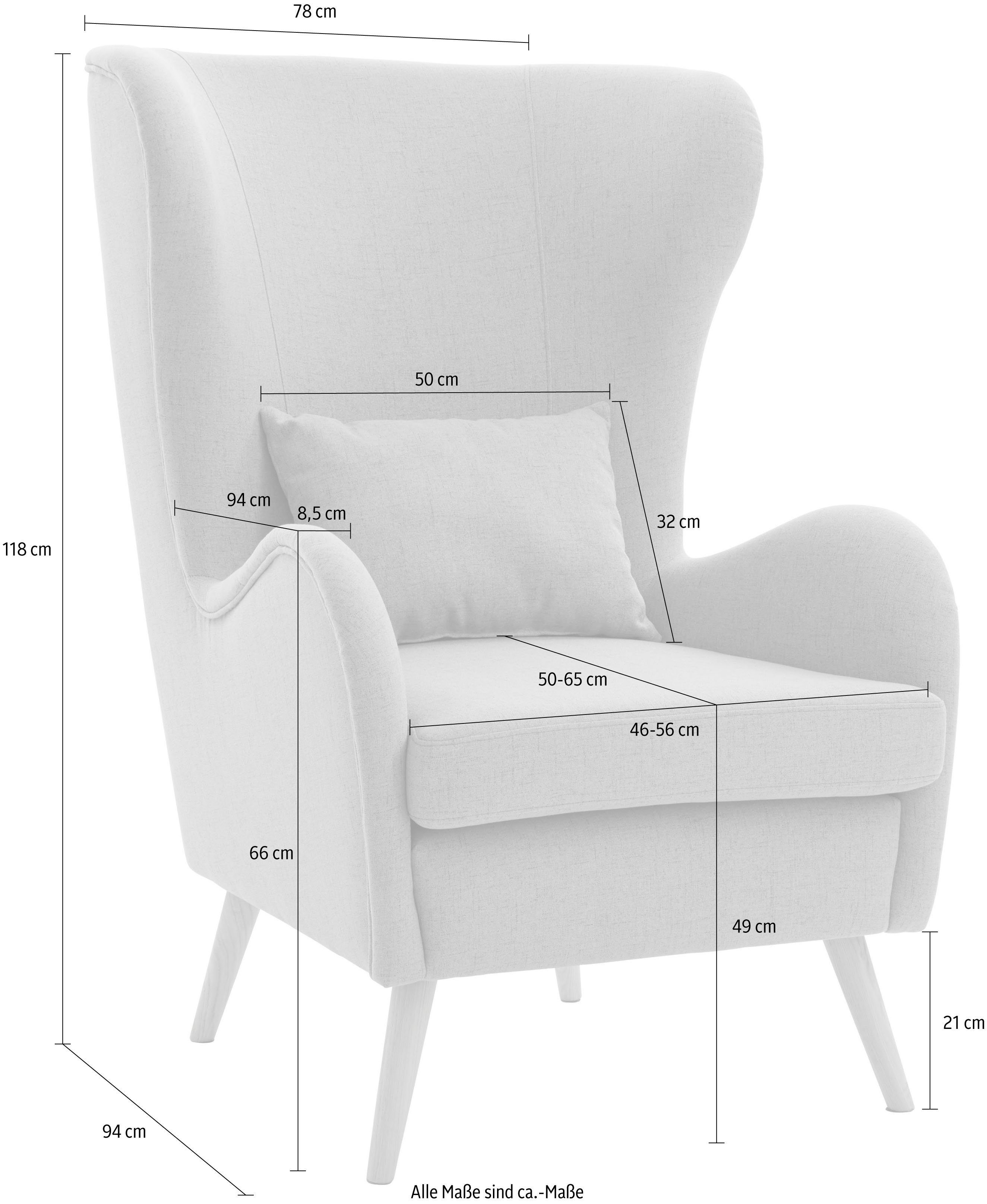 Guido Maria Kretschmer Home&Living Fauteuil Salla ook in imitatiebont en fijn corduroy, veel bekledingsopties, oorfauteuil (set)