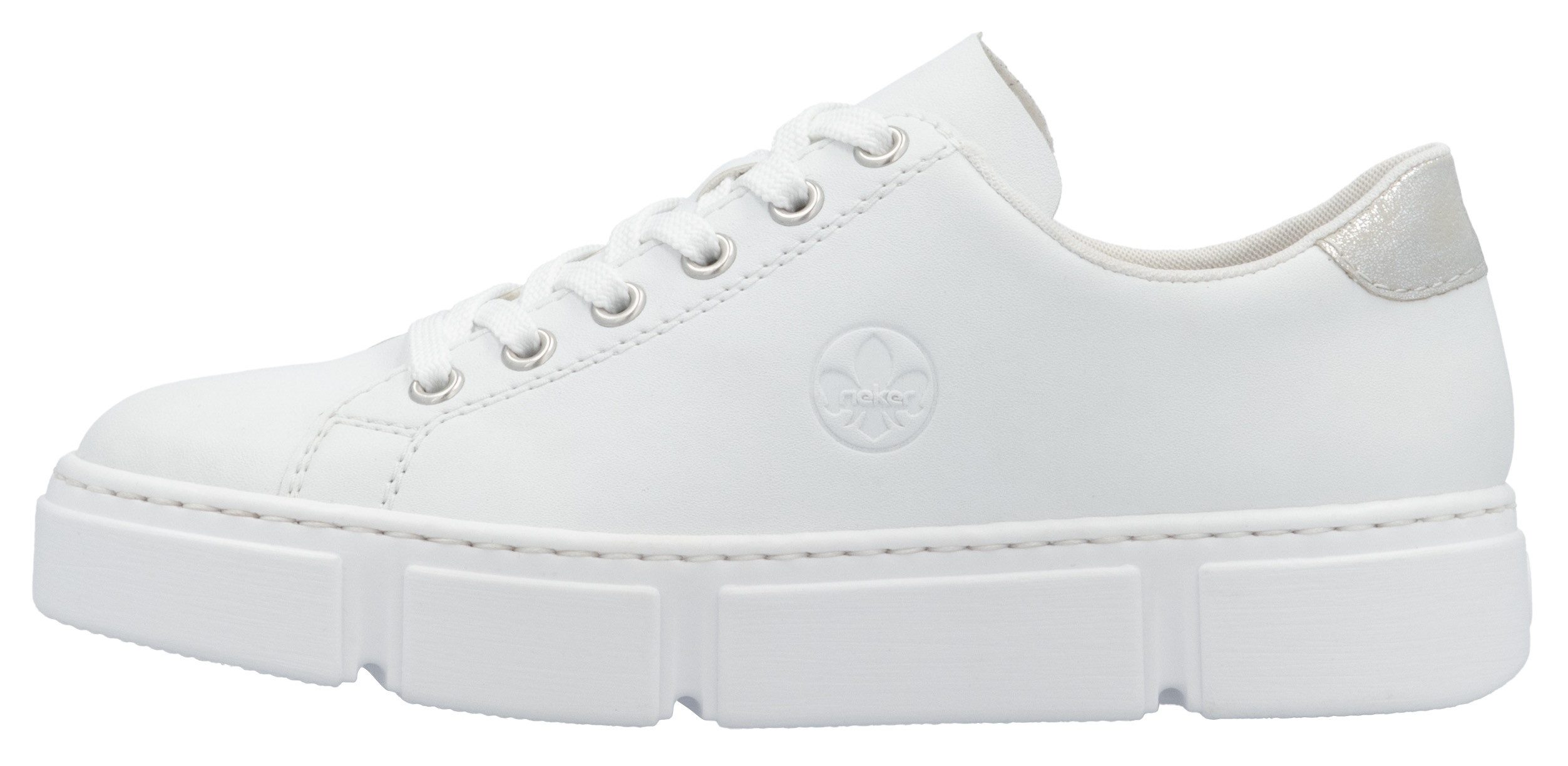 Rieker Plateausneakers in monochrome uitstraling, vrijetijdsschoen, lage schoen, veterschoen