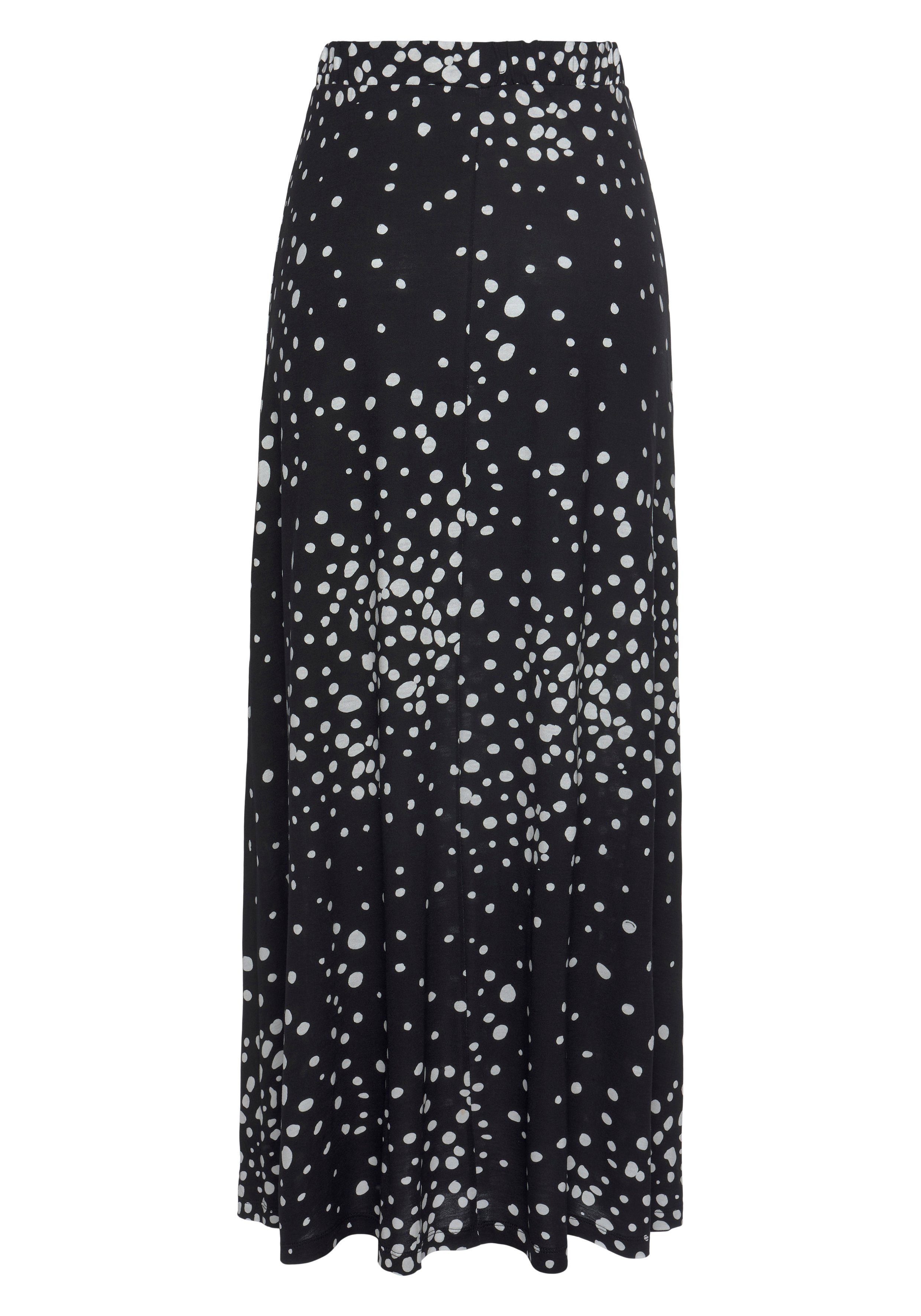 Vivance Maxirok met stippenprint en elastische tailleband, zomerse jerseyrok