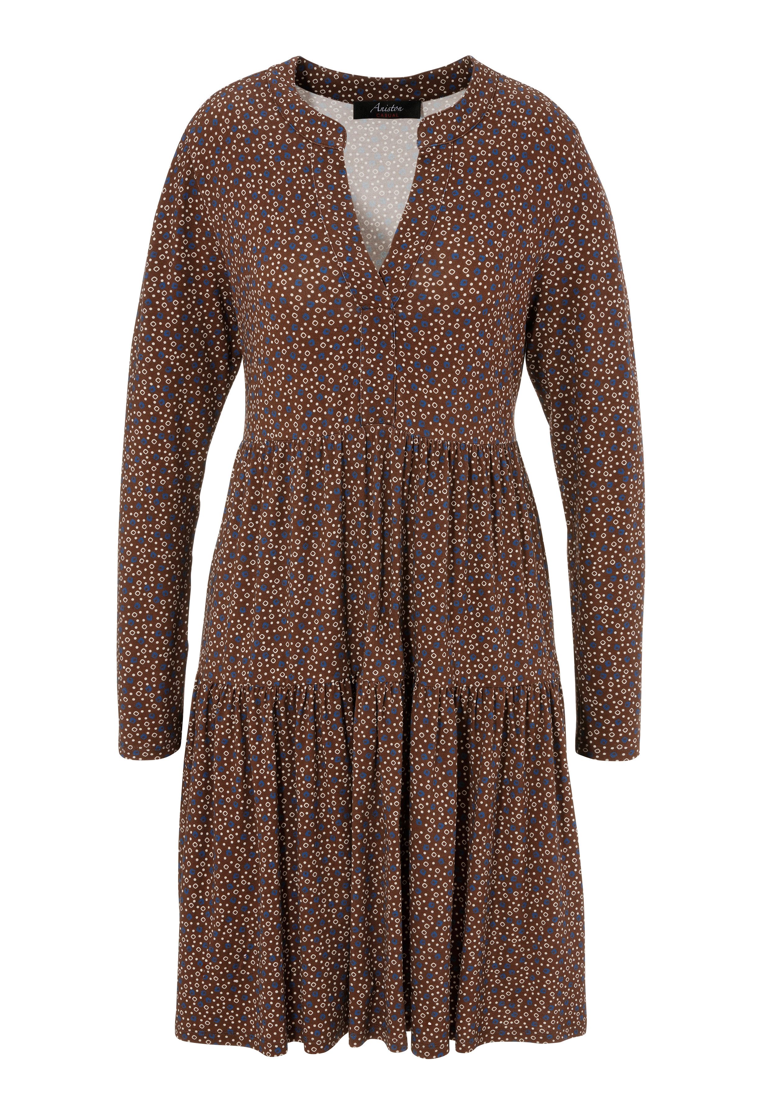 Aniston CASUAL Jerseyjurk met trendy gekleurde, grafische allover-print