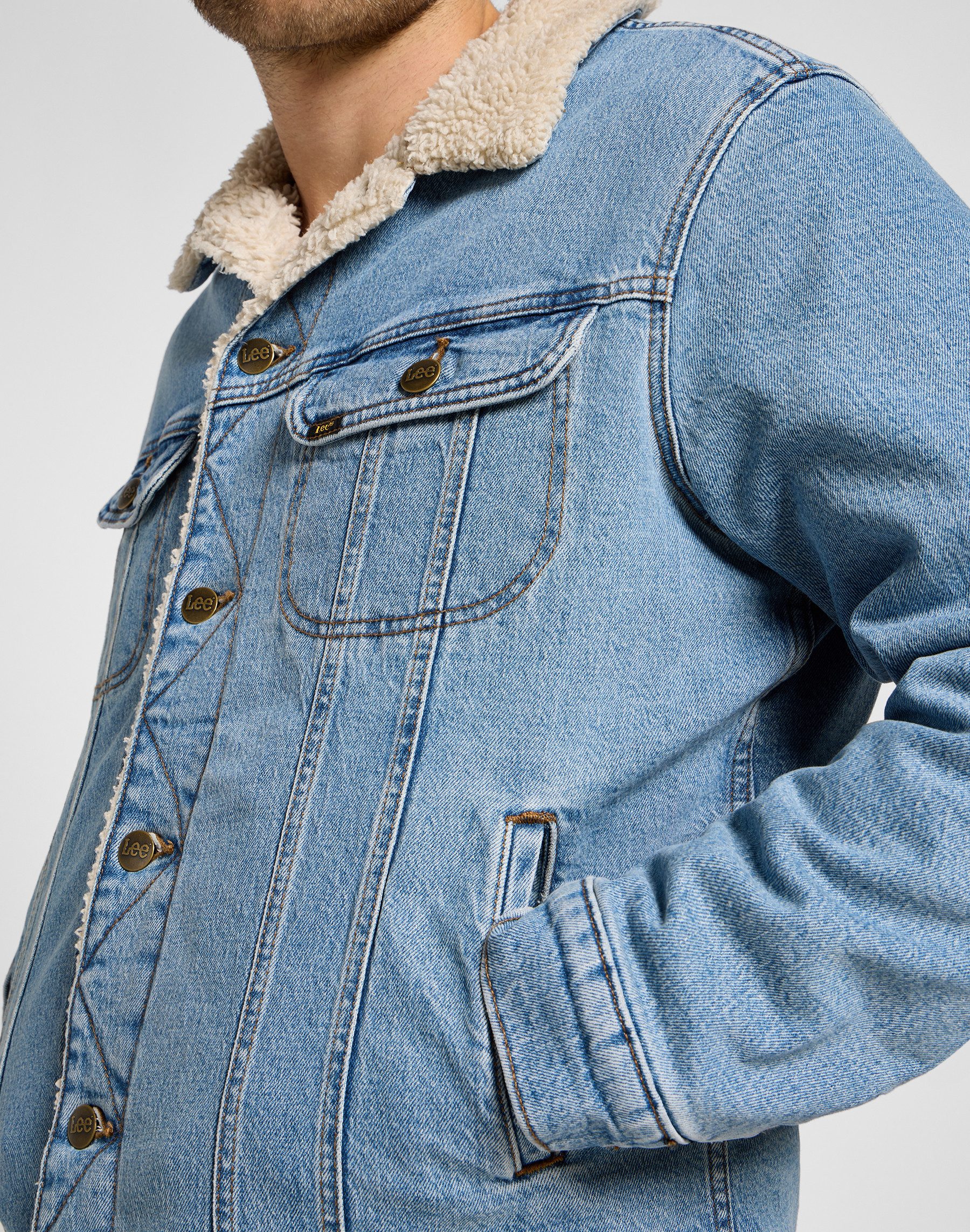 Lee® Jeansjack SHERPA JACKET met knoopsluiting