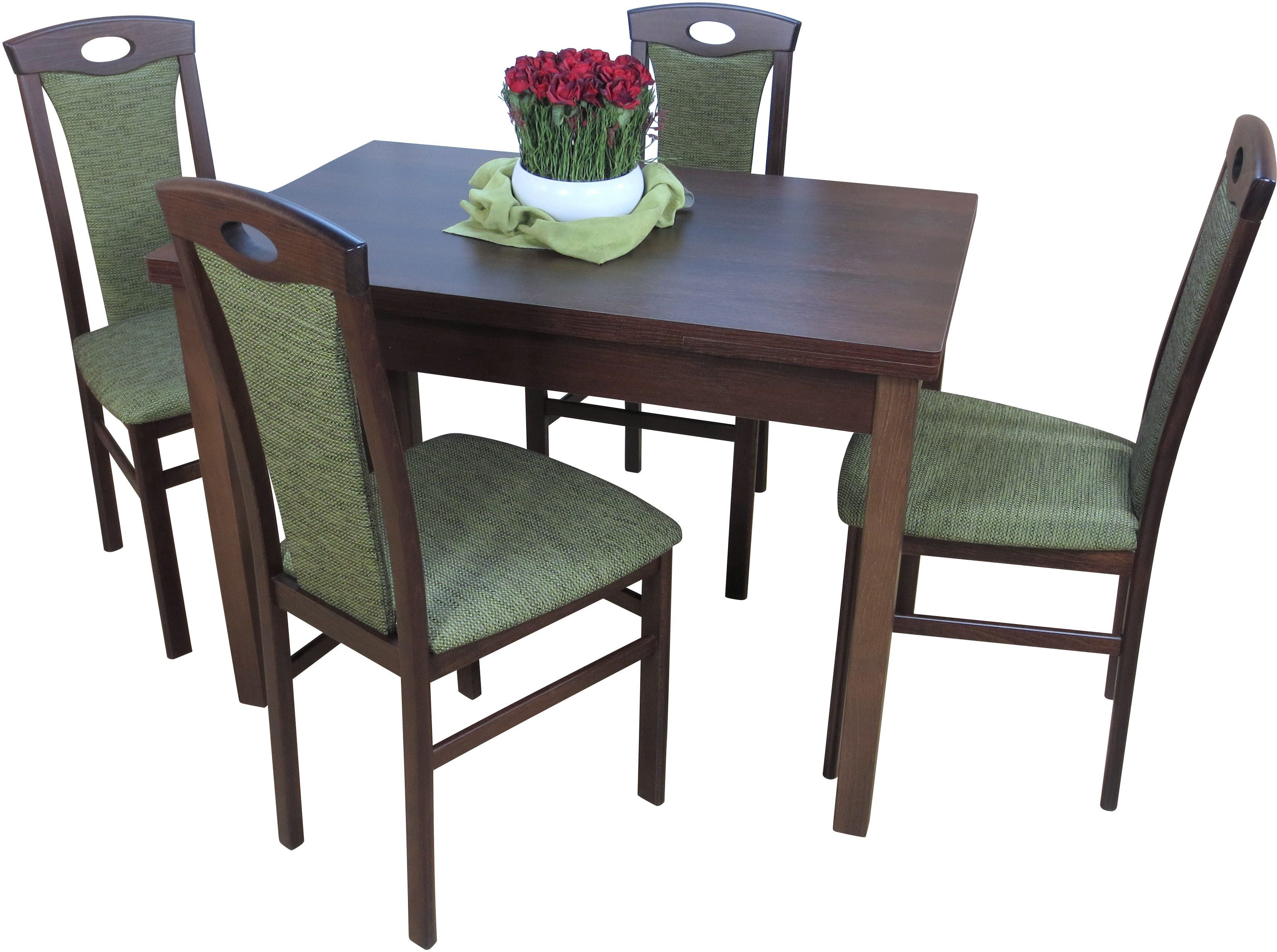 HOFMANN LIVING AND MORE Eethoek 5-delige eethoek Stoelen voorgemonteerd (voordeelset, 5-delig) eethoeken groen