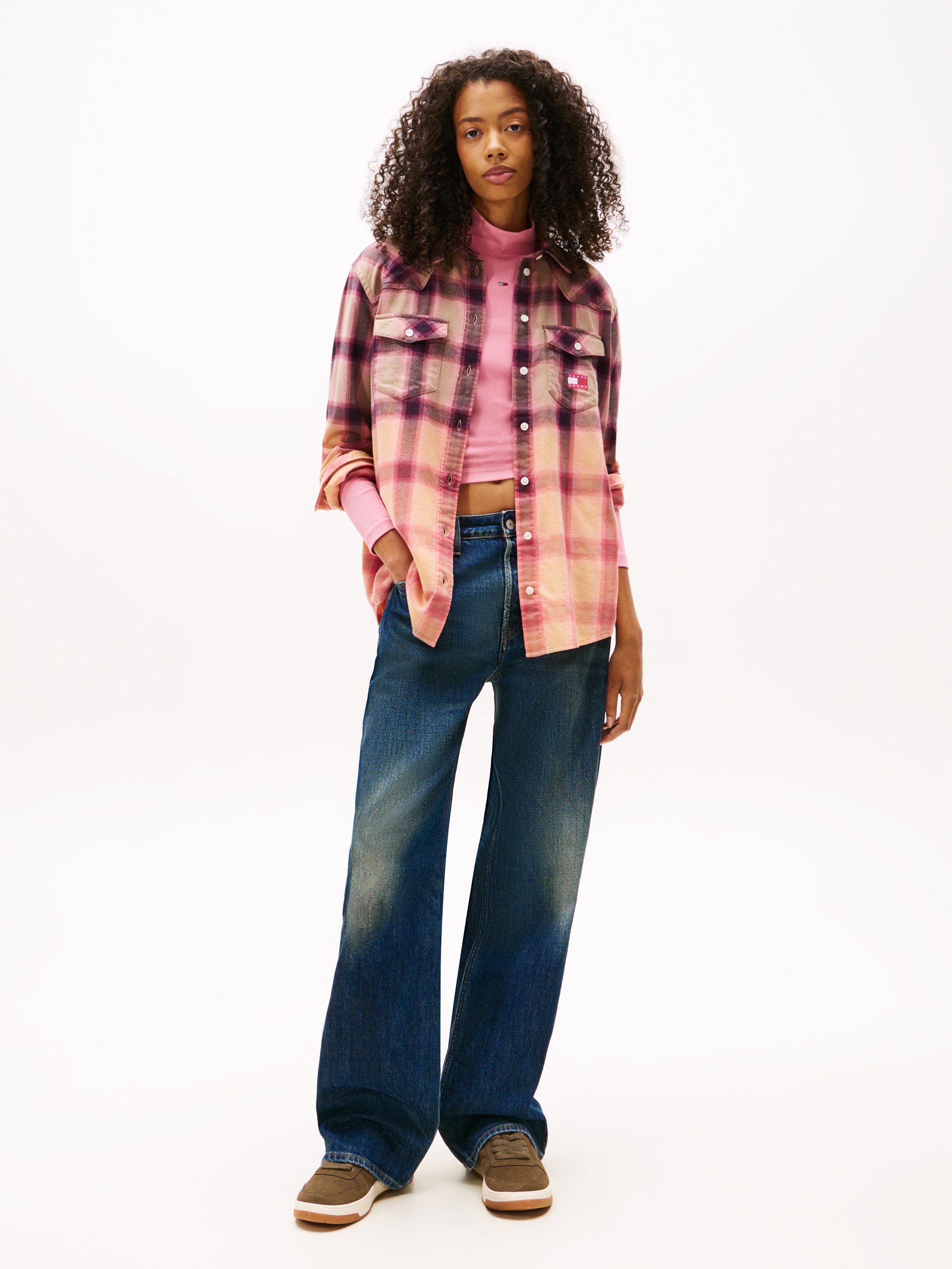 TOMMY JEANS Flanellen blouse TJW RLX FLANNEL SHIRT in zachte flanel-kwaliteit
