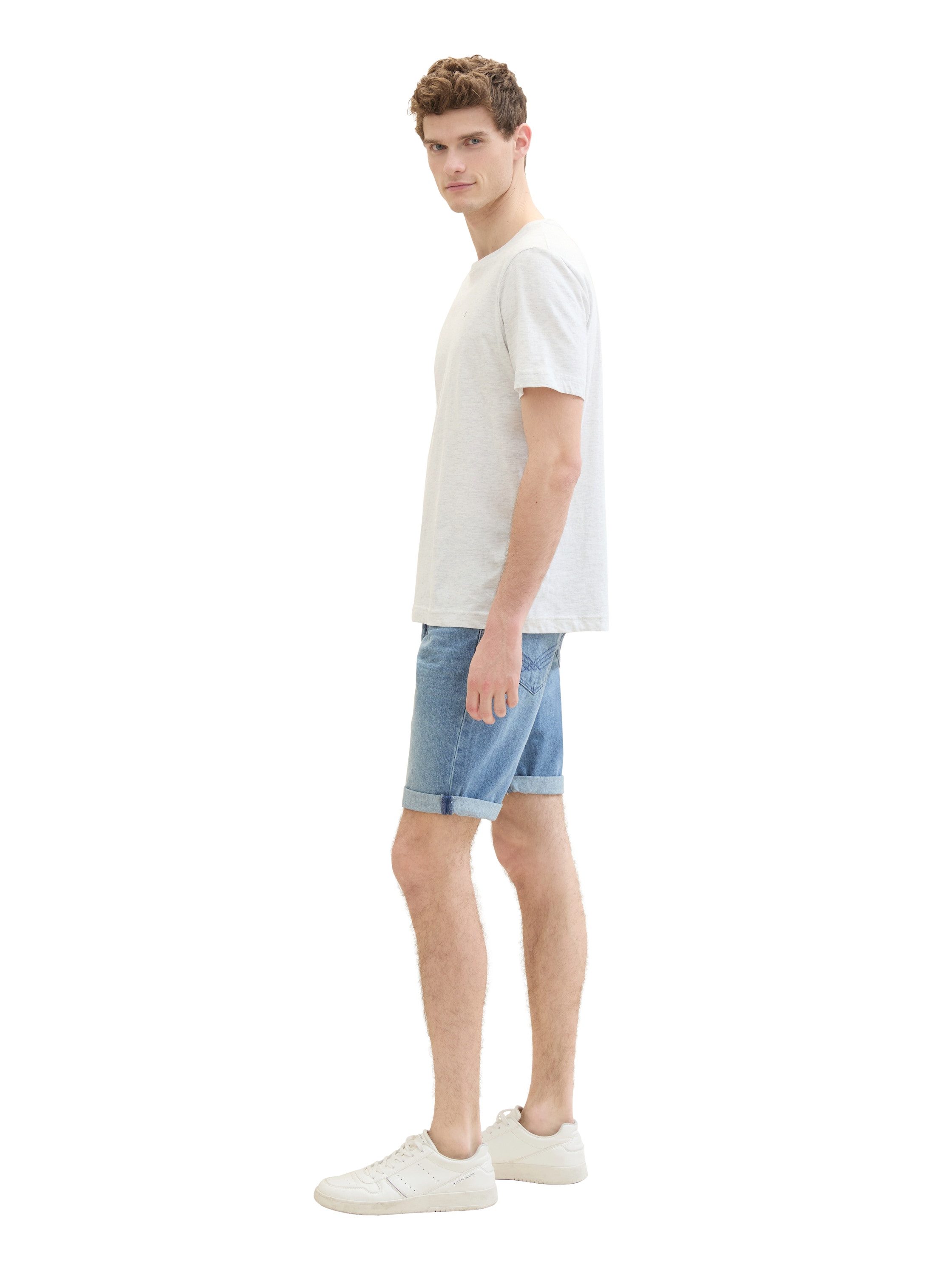 Tom Tailor Jeansbermuda Josh met merklabel
